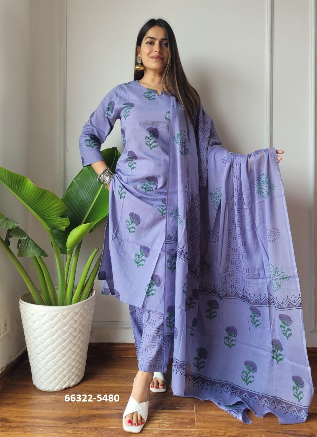 PURE HAND BAGRU PRINT COTTONS 4 - Catalog # 66322 (Set of 10 Readymade Salwar Suits)