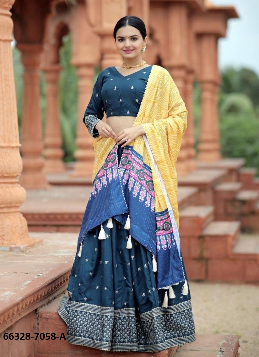 SERIES 7058 - Catalog # 66328 (Set of 2 Semi-Stitched Lehengas) SERIES 7058 - Catalog # 66328 (Set of 2 Semi-Stitched Lehengas)