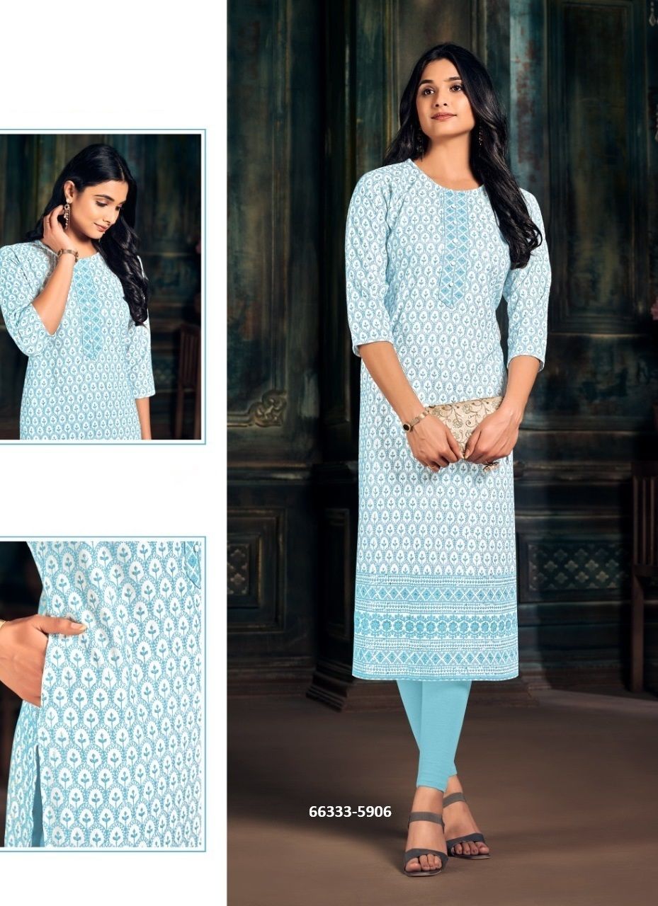 CHIKANI - Catalog # 66333 (Set of 4 SIZE-SETS [Readymade Women's Kurtis / Tops])