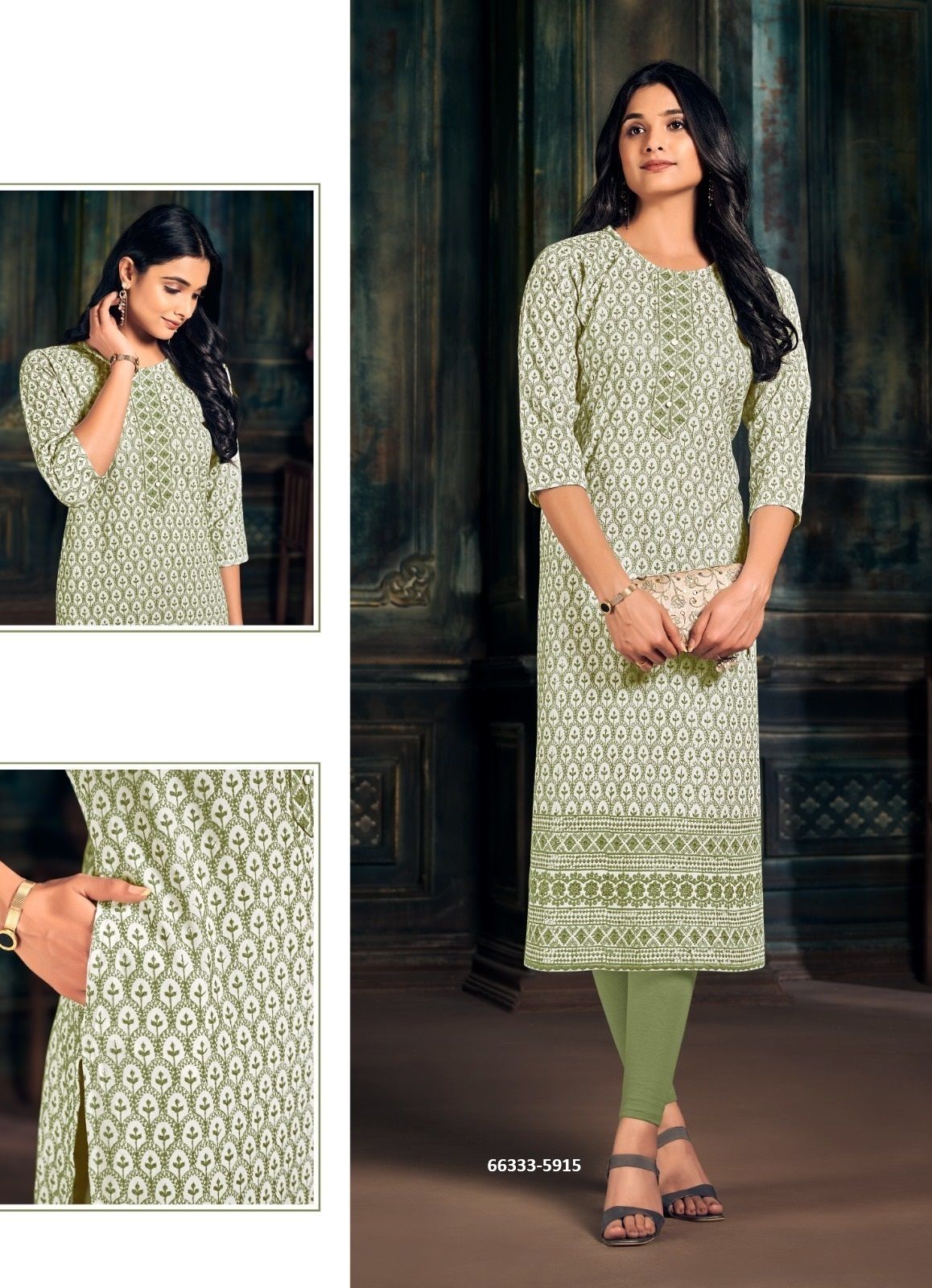 CHIKANI - Catalog # 66333 (Set of 4 SIZE-SETS [Readymade Women's Kurtis / Tops])