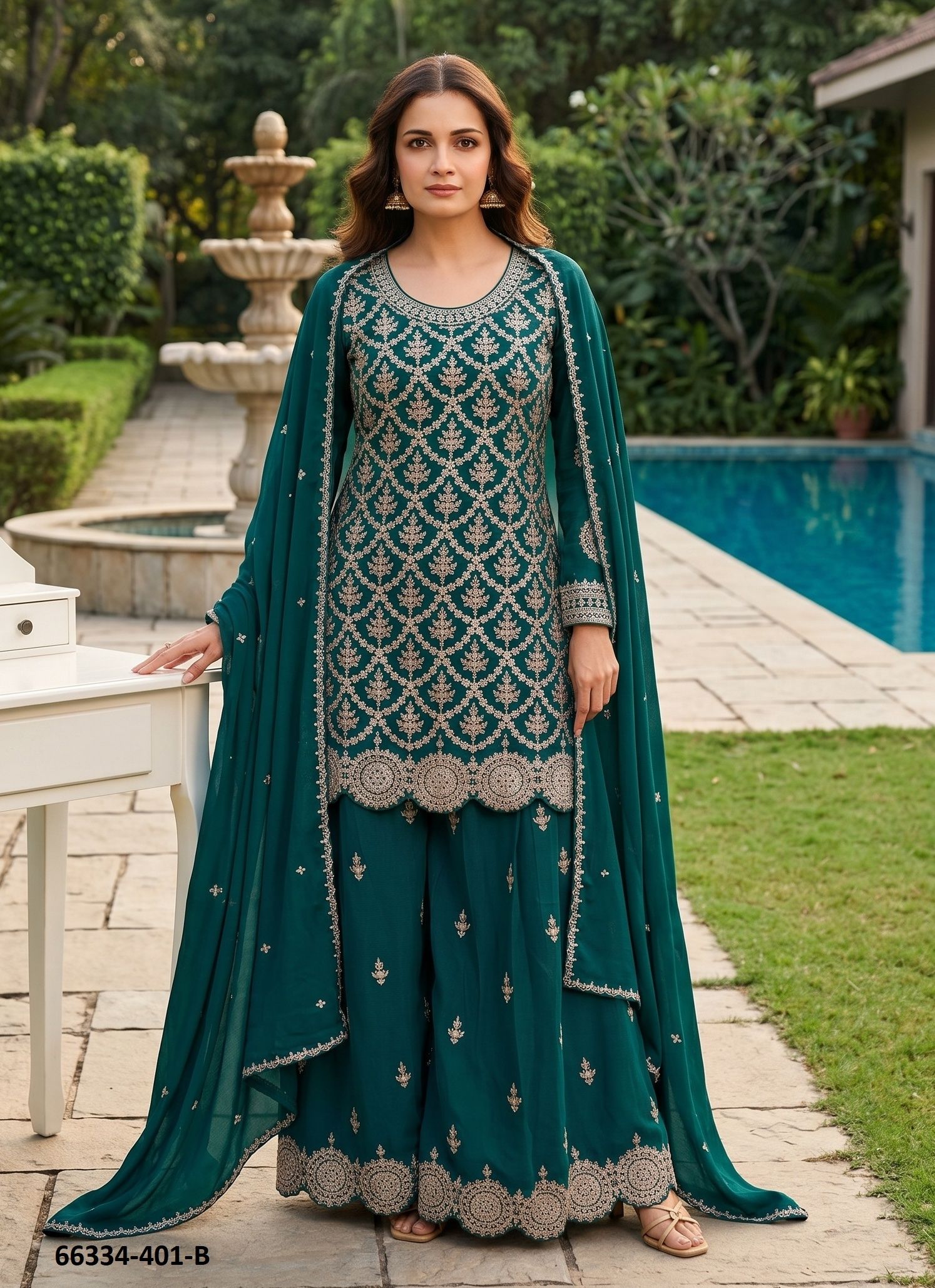 MEENARA - Catalog # 66334 (Set of 3 Readymade Salwar Suits)