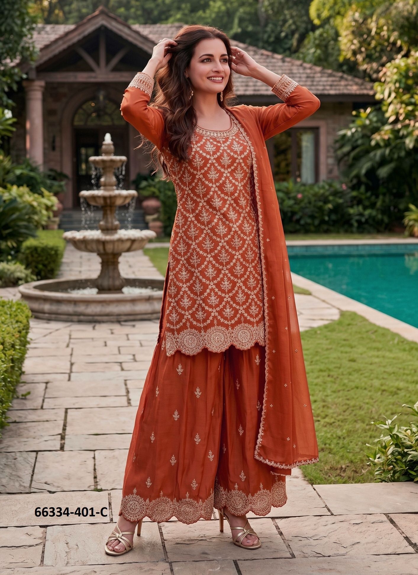 MEENARA - Catalog # 66334 (Set of 3 Readymade Salwar Suits)