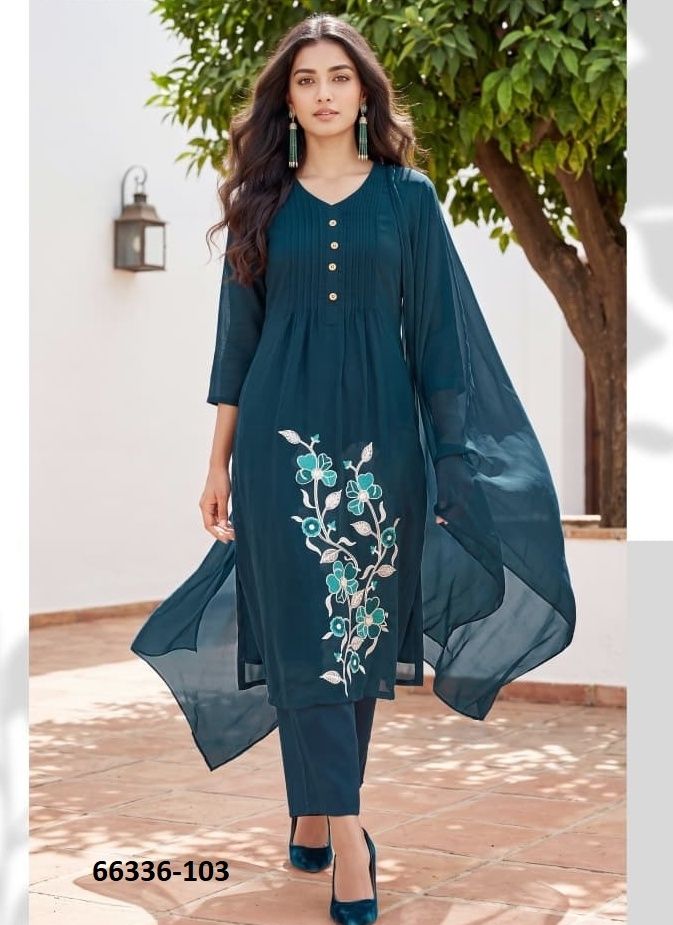 SARGAM - Catalog # 66336 (Set of 6 Readymade Salwar Suits)