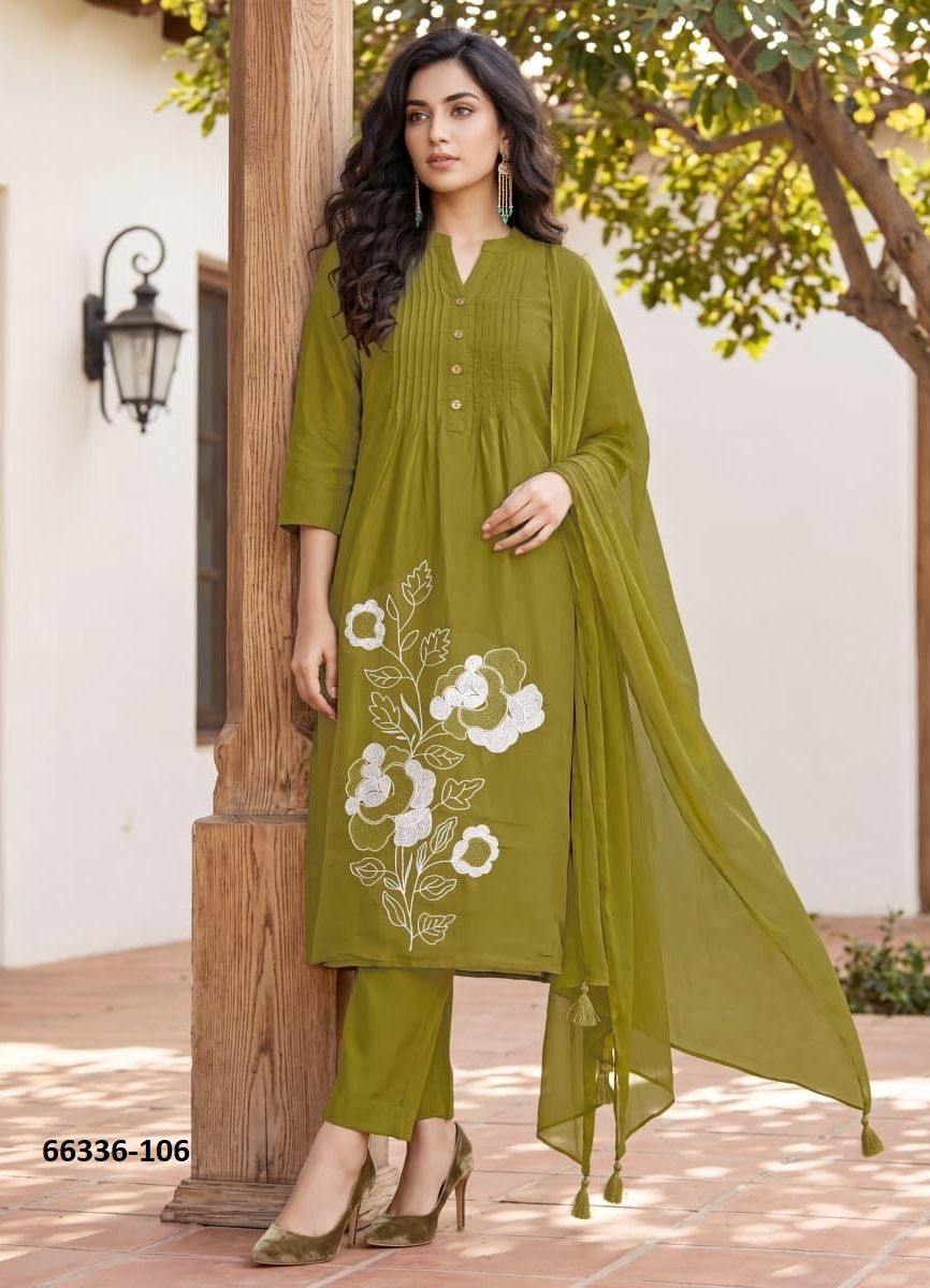 SARGAM - Catalog # 66336 (Set of 6 Readymade Salwar Suits)