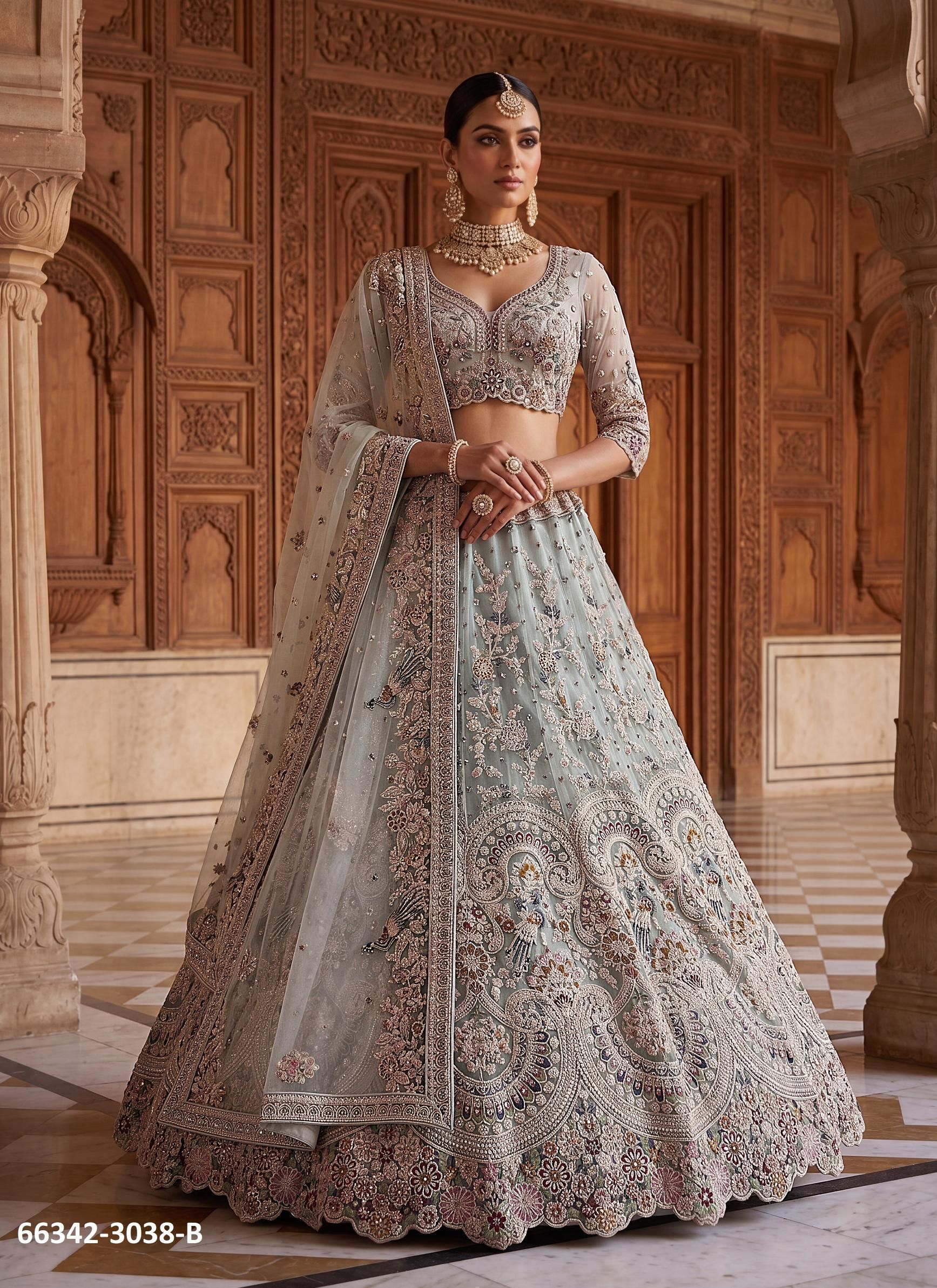SERIES 3038 - Catalog # 66342 (Set of 2 Semi-Stitched Lehengas)