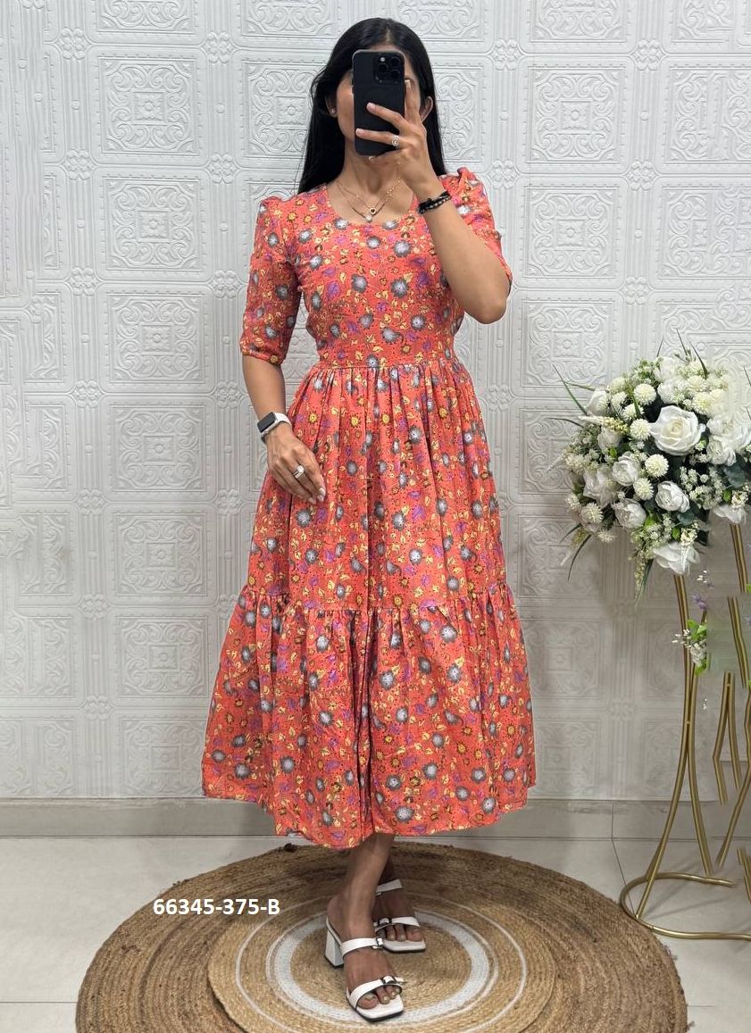SERIES 375 - Catalog # 66345 (Set of 4 Readymade Women's Kurtis / Tops)