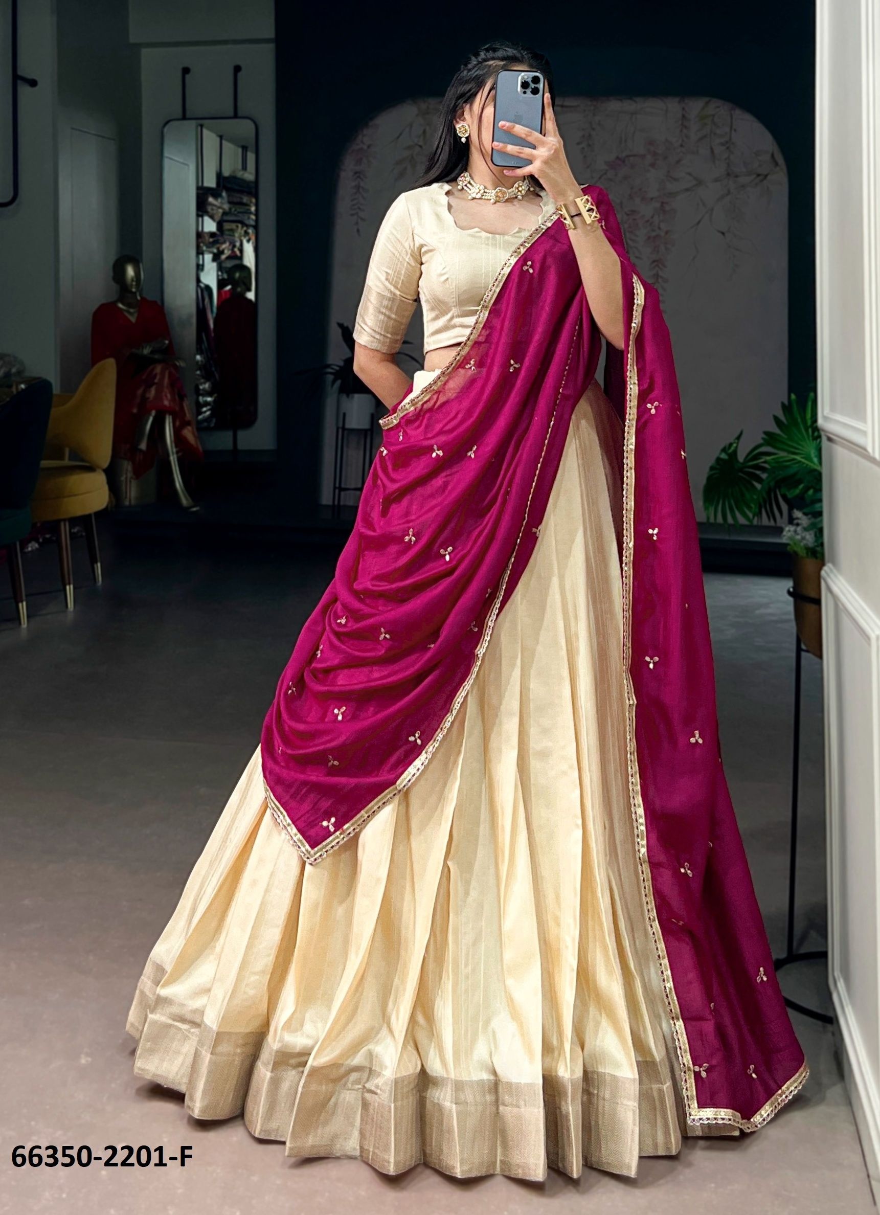 SERIES 2201 - Catalog # 66350 (Set of 8 Semi-Stitched Lehengas) SERIES 2201 - Catalog # 66350 (Set of 8 Semi-Stitched Lehengas)