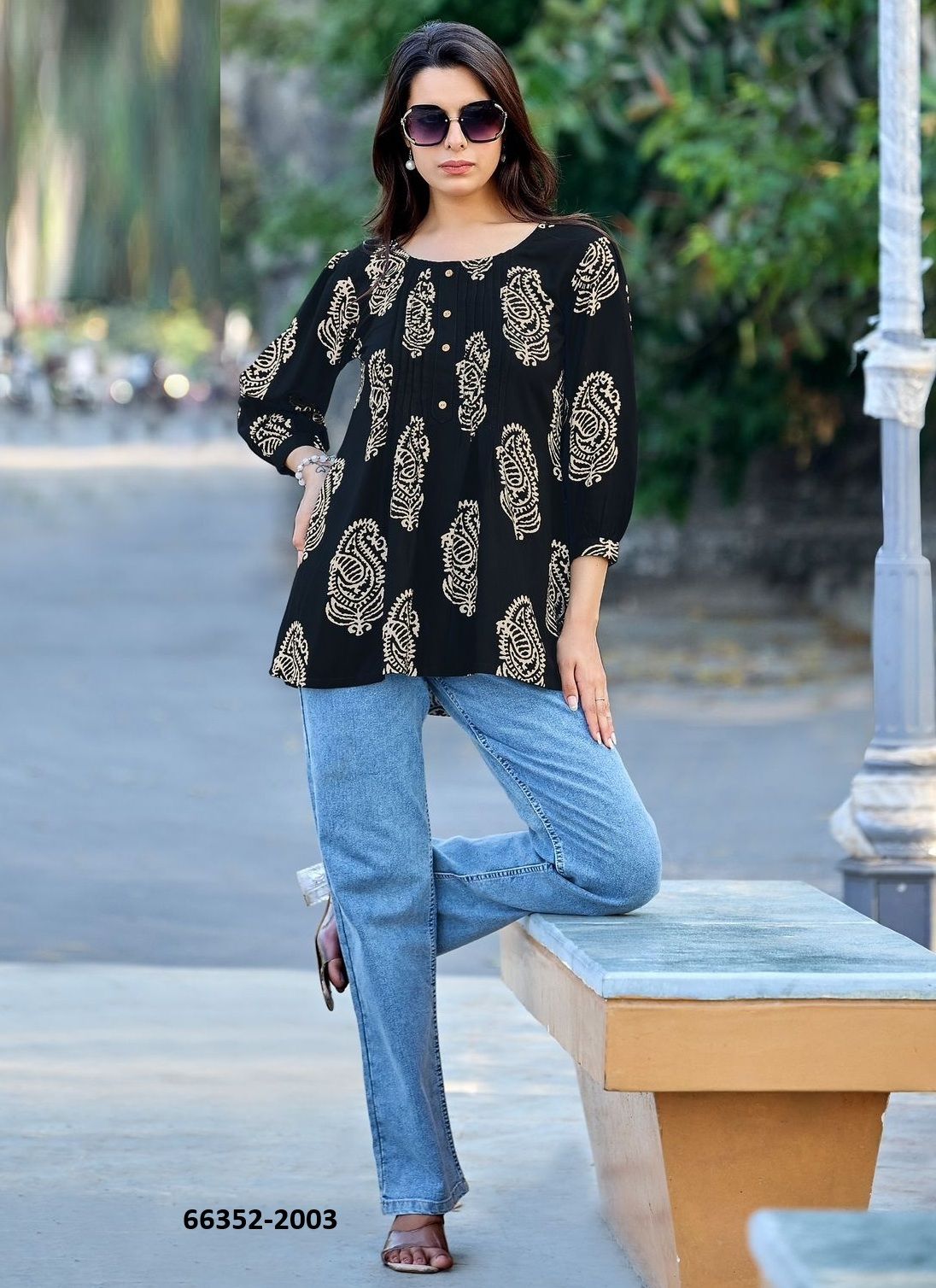 CRISPY - Catalog # 66352 (Set of 6 Readymade Women's Kurtis / Tops) CRISPY - Catalog # 66352 (Set of 6 Readymade Women's Kurtis / Tops)