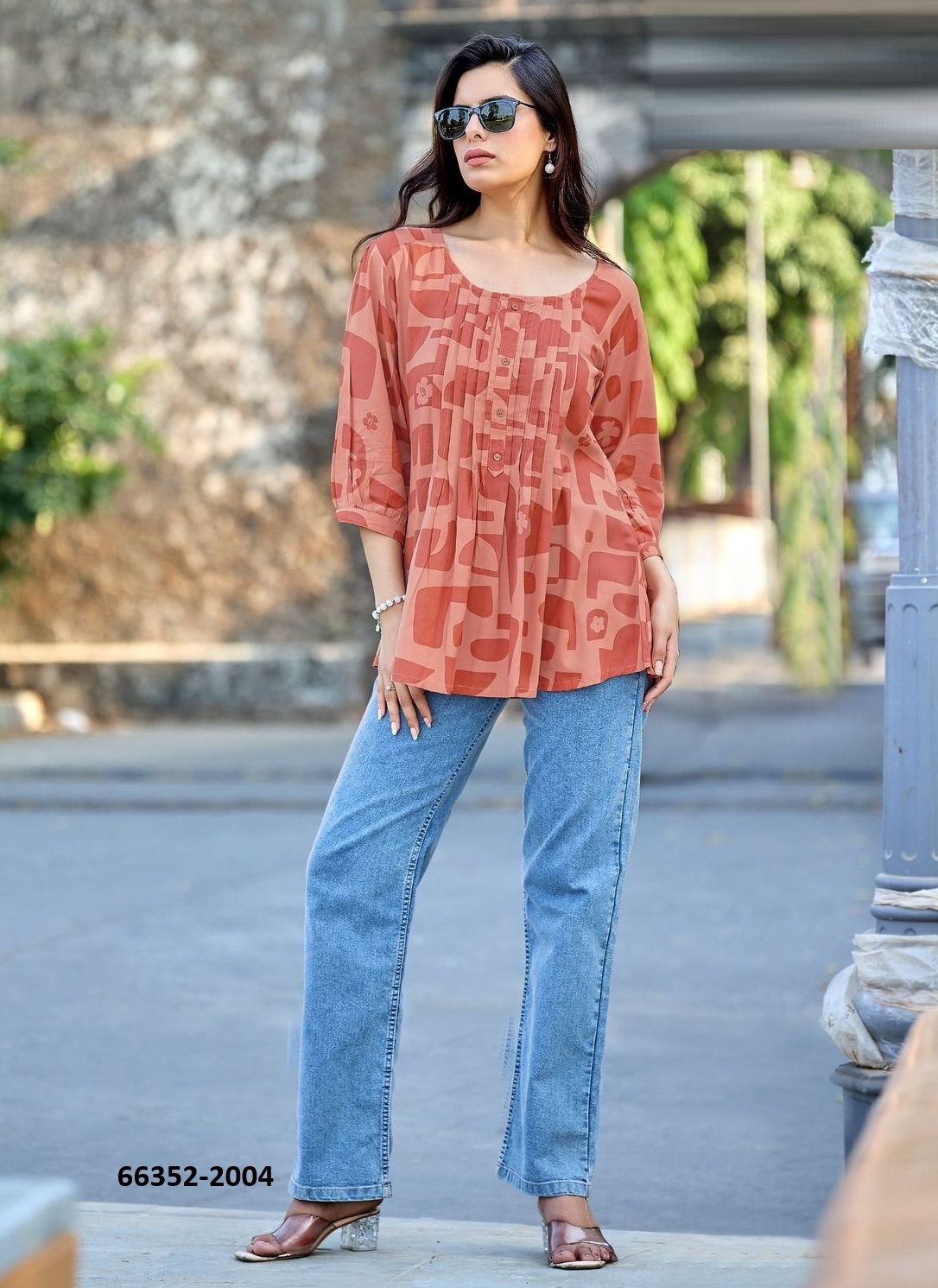 CRISPY - Catalog # 66352 (Set of 6 Readymade Women's Kurtis / Tops) CRISPY - Catalog # 66352 (Set of 6 Readymade Women's Kurtis / Tops)