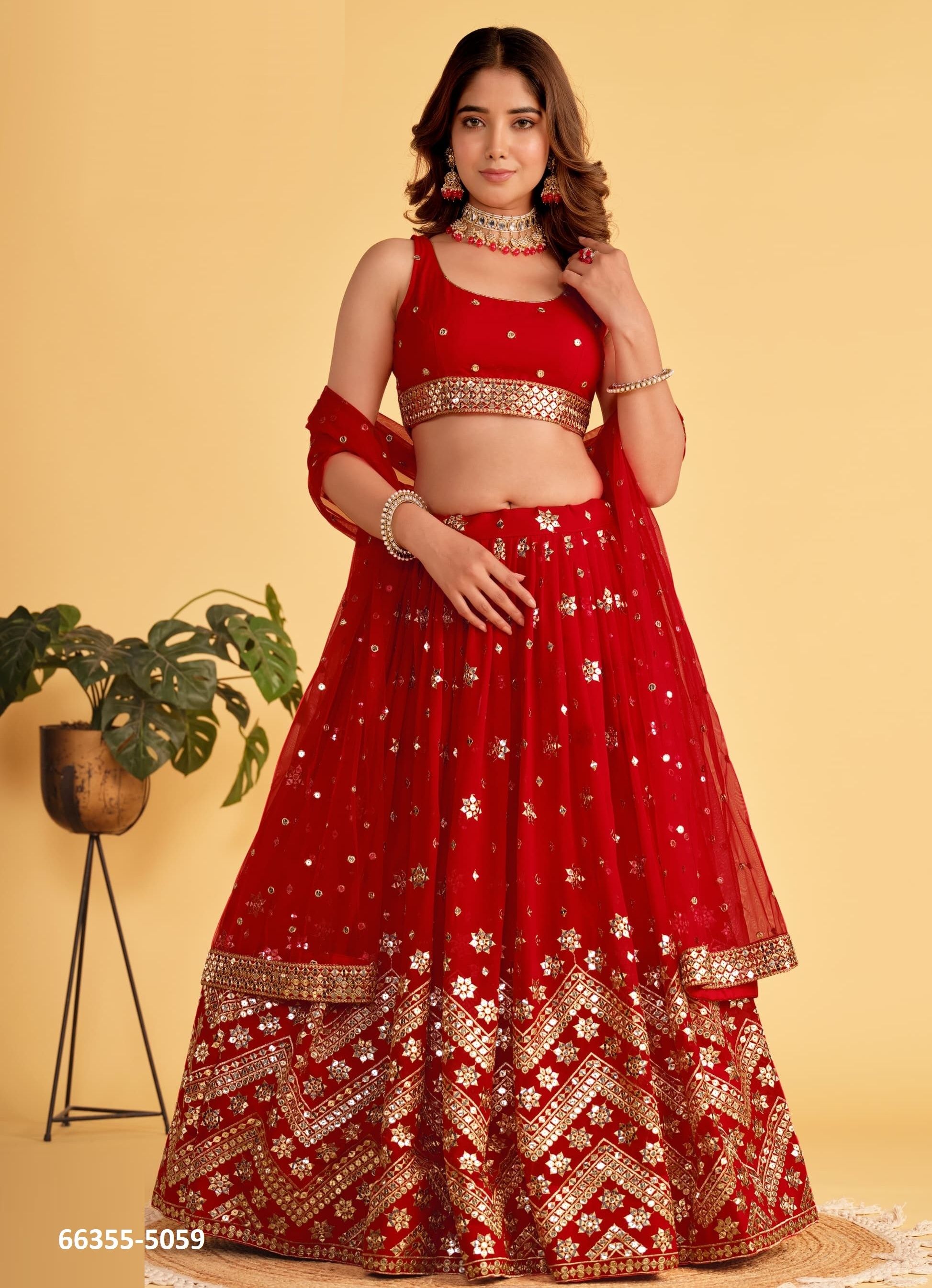 ANTIQUE AURA - Catalog # 66355 (Set of 6 Semi-Stitched Lehengas) ANTIQUE AURA - Catalog # 66355 (Set of 6 Semi-Stitched Lehengas)