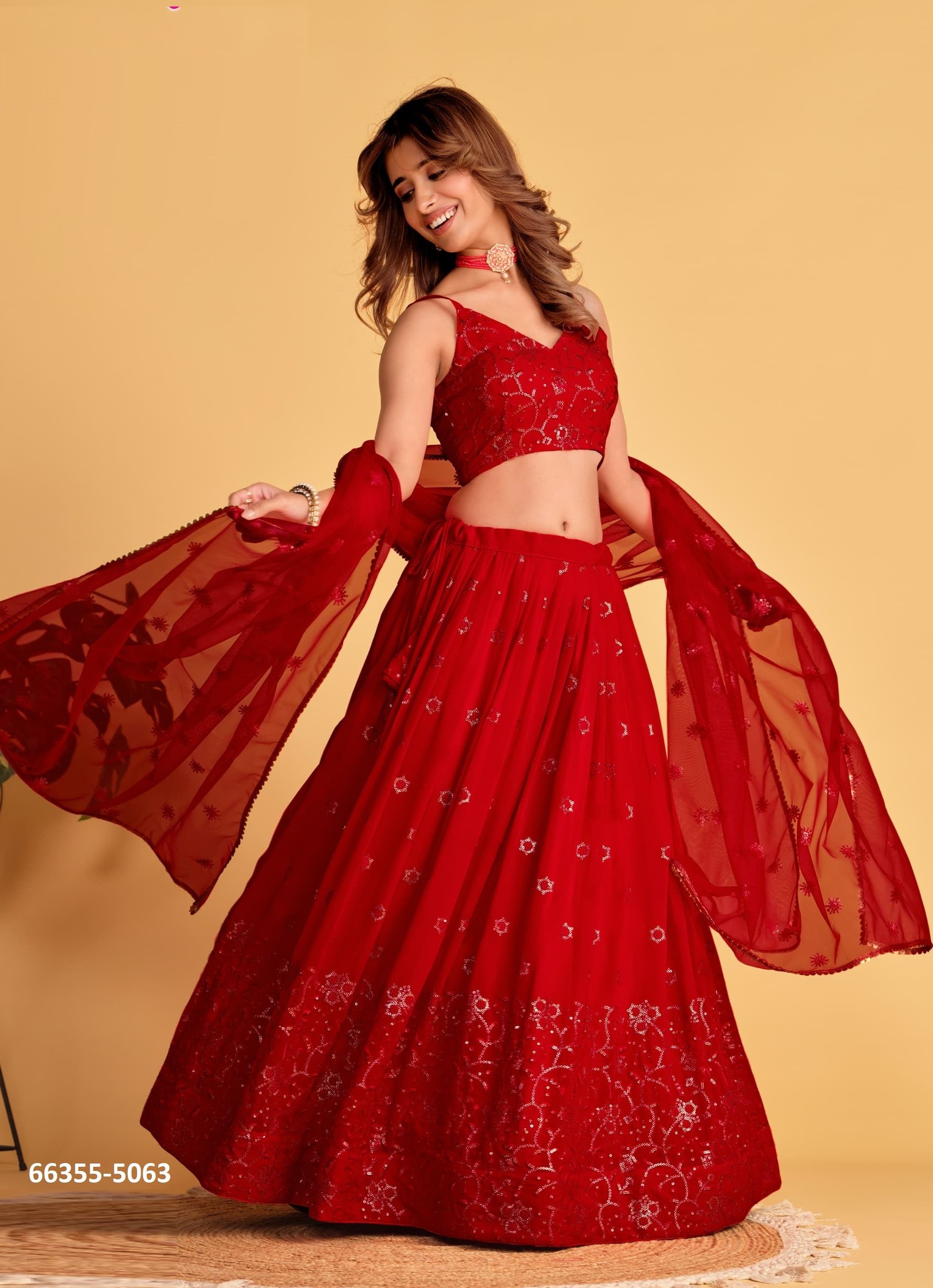 ANTIQUE AURA - Catalog # 66355 (Set of 6 Semi-Stitched Lehengas) ANTIQUE AURA - Catalog # 66355 (Set of 6 Semi-Stitched Lehengas)