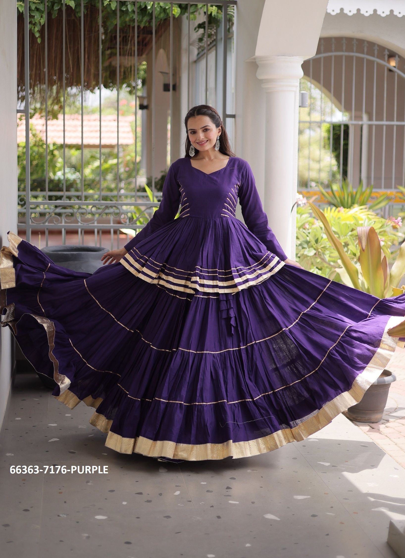 SERIES 7176 - Catalog # 66363 (Set of 4 Readymade Lehengas)