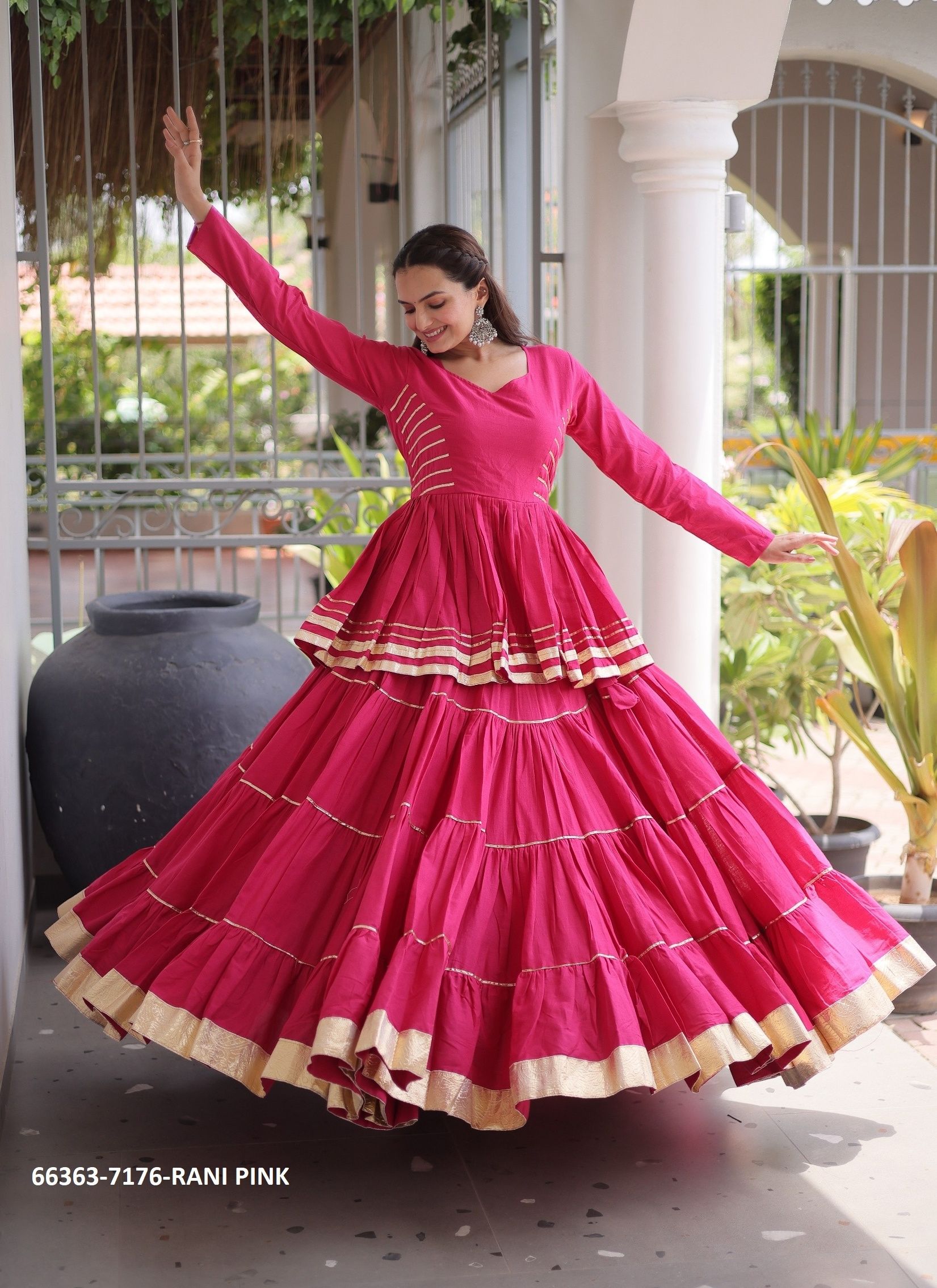 SERIES 7176 - Catalog # 66363 (Set of 4 Readymade Lehengas)