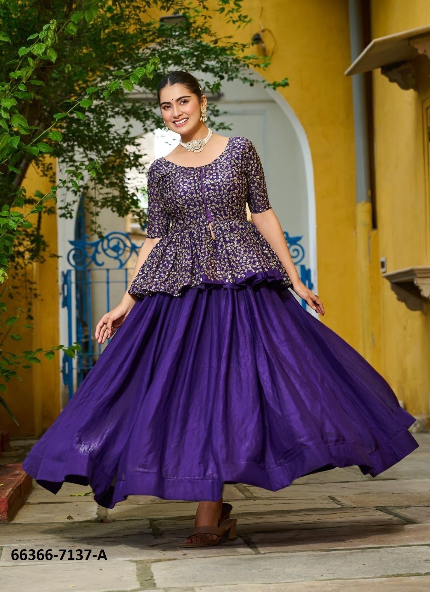SERIES 7137 - Catalog # 66366 (Set of 2 Readymade Lehengas) SERIES 7137 - Catalog # 66366 (Set of 2 Readymade Lehengas)