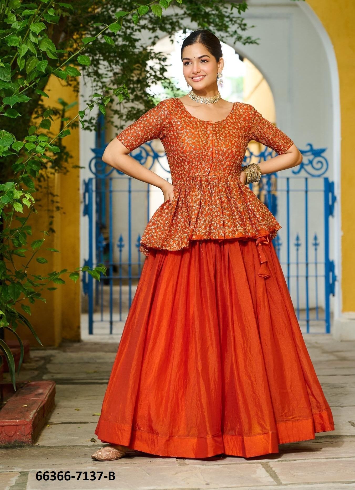SERIES 7137 - Catalog # 66366 (Set of 2 Readymade Lehengas) SERIES 7137 - Catalog # 66366 (Set of 2 Readymade Lehengas)