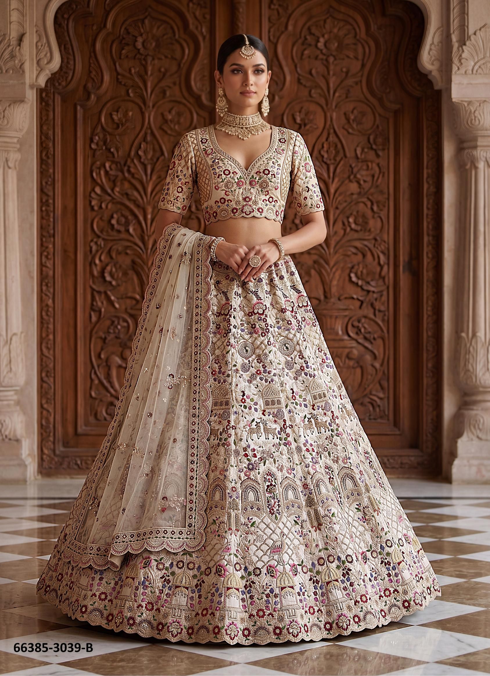 SERIES 3039 - Catalog # 66385 (Set of 2 Semi-Stitched Lehengas) SERIES 3039 - Catalog # 66385 (Set of 2 Semi-Stitched Lehengas)