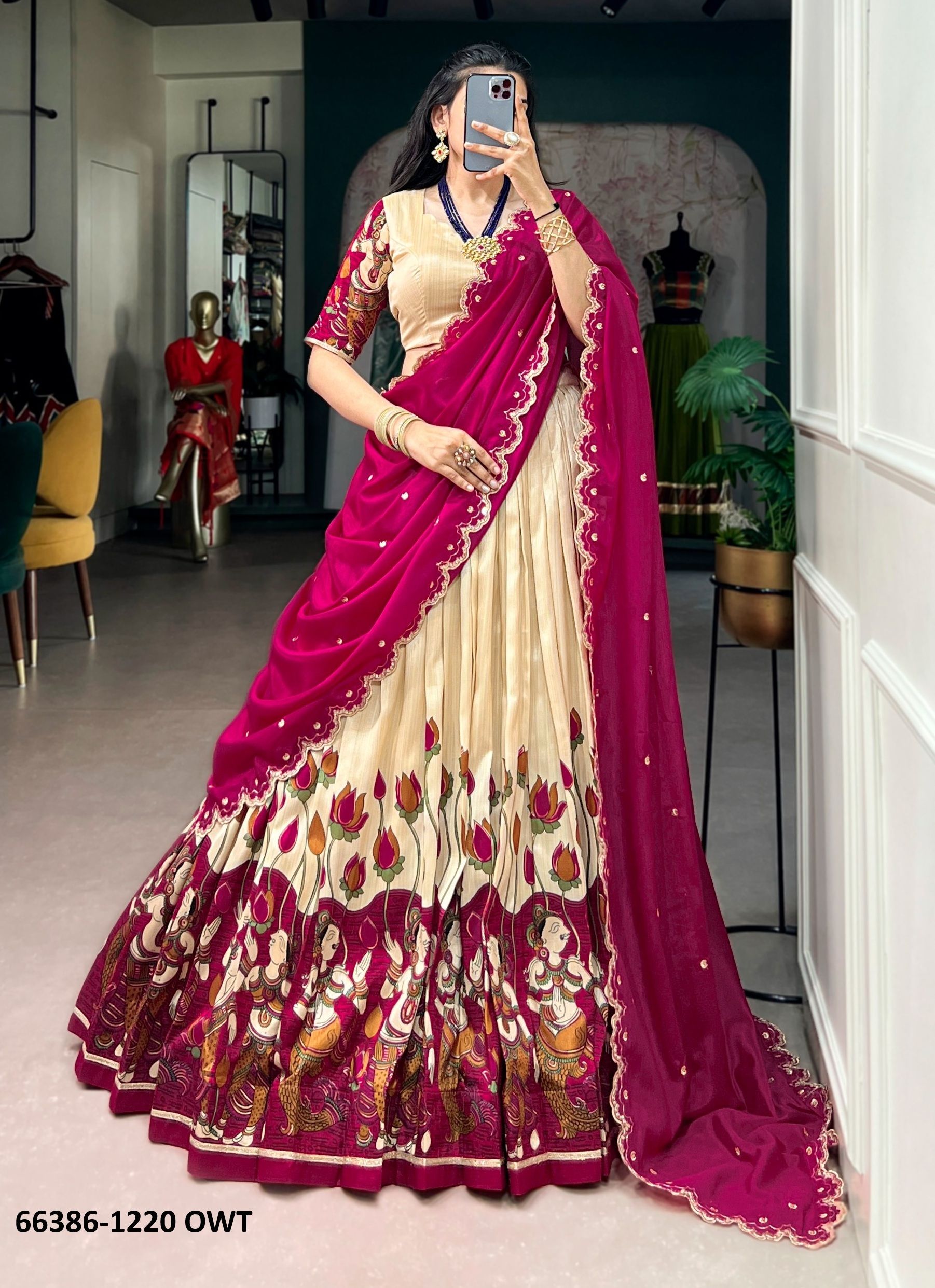 SERIES 1220 - Catalog # 66386 (Set of 4 Semi-Stitched Lehengas) SERIES 1220 - Catalog # 66386 (Set of 4 Semi-Stitched Lehengas)