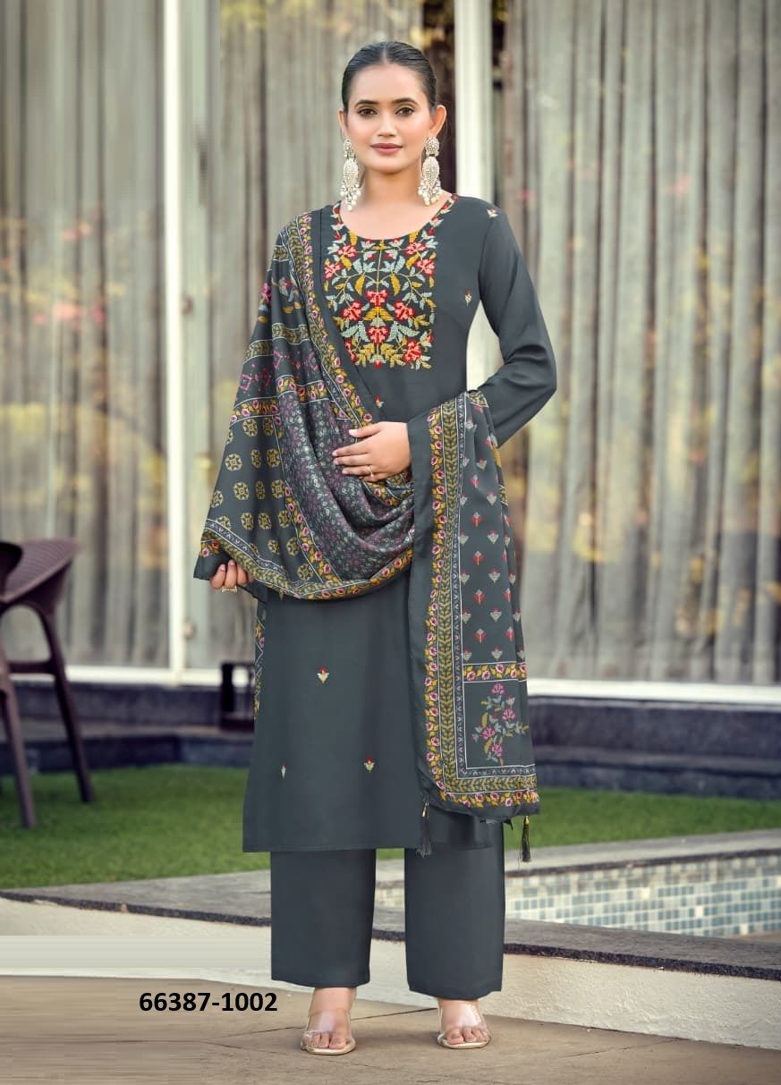 RUTVI - Catalog # 66387 (Set of 6 Readymade Salwar Suits)