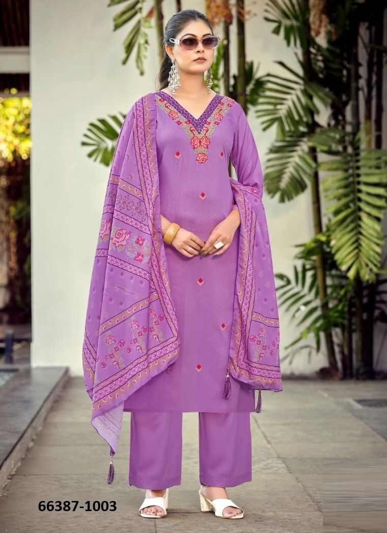 RUTVI - Catalog # 66387 (Set of 6 Readymade Salwar Suits)