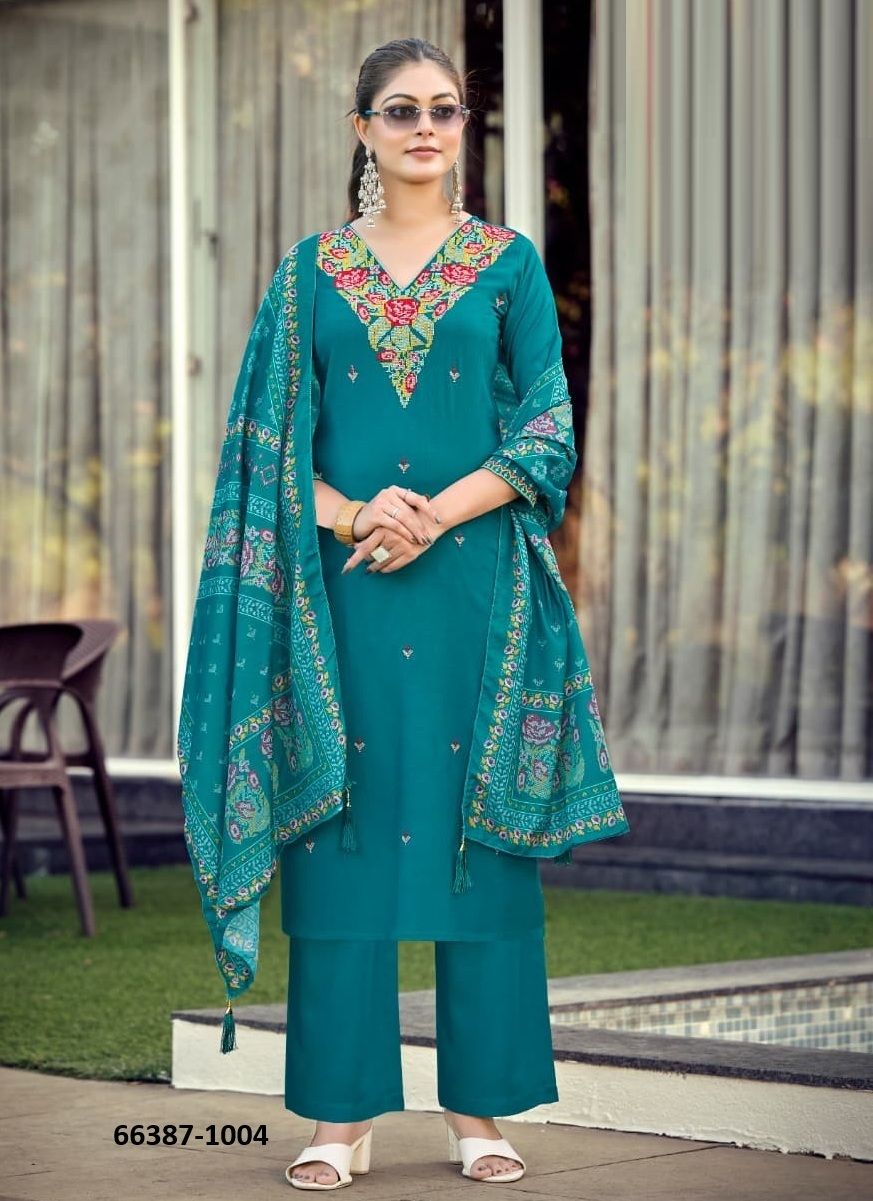 RUTVI - Catalog # 66387 (Set of 6 Readymade Salwar Suits)