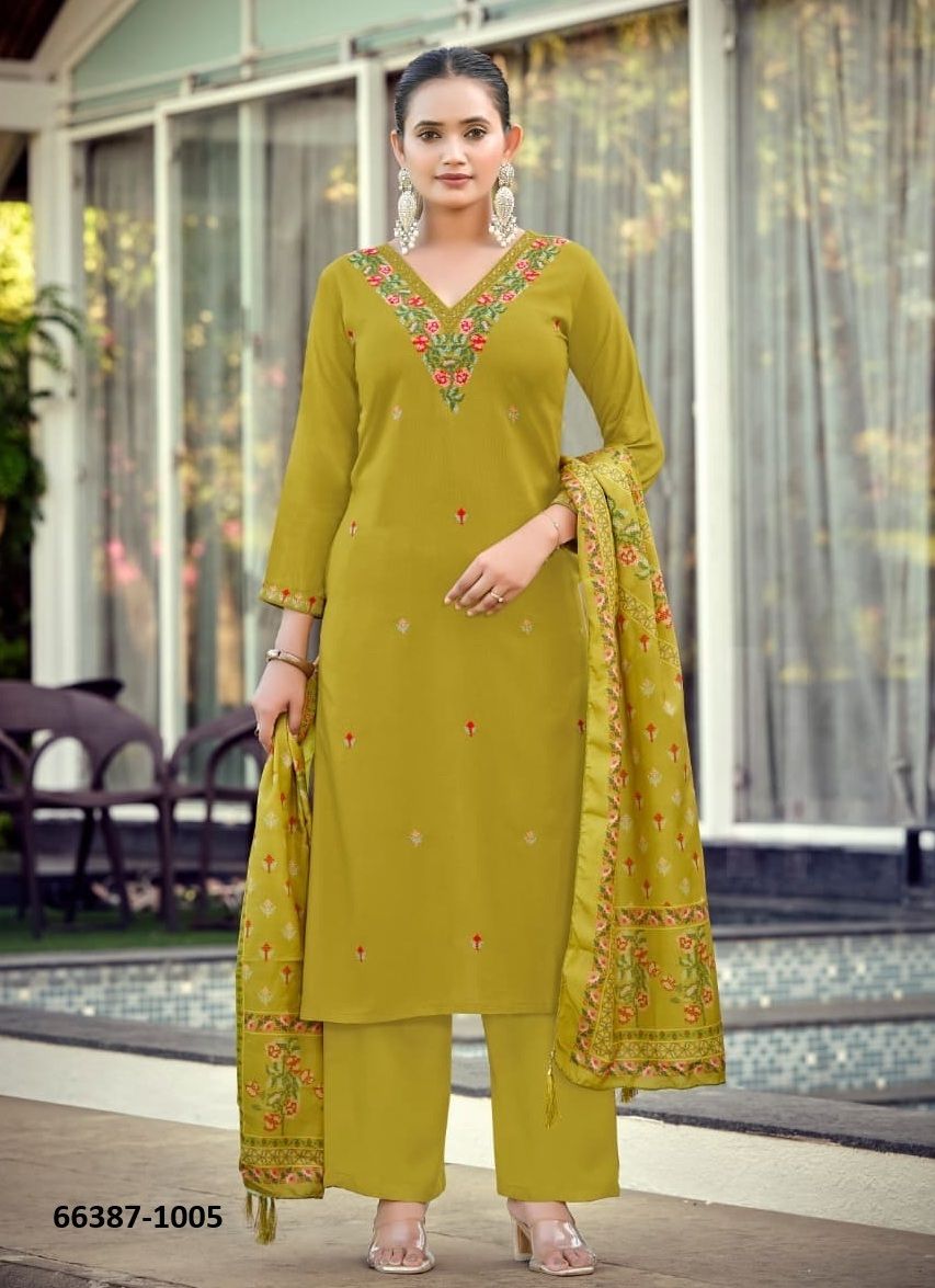 RUTVI - Catalog # 66387 (Set of 6 Readymade Salwar Suits)