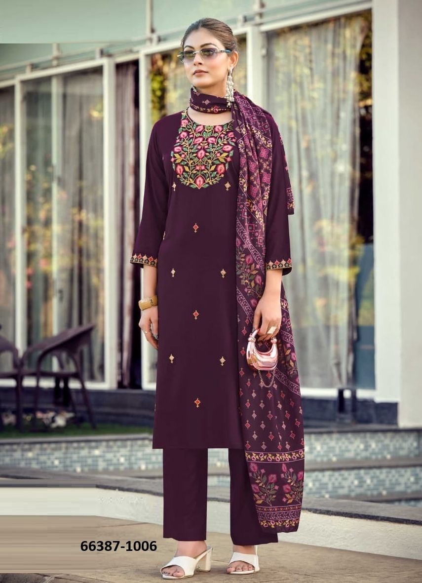RUTVI - Catalog # 66387 (Set of 6 Readymade Salwar Suits)