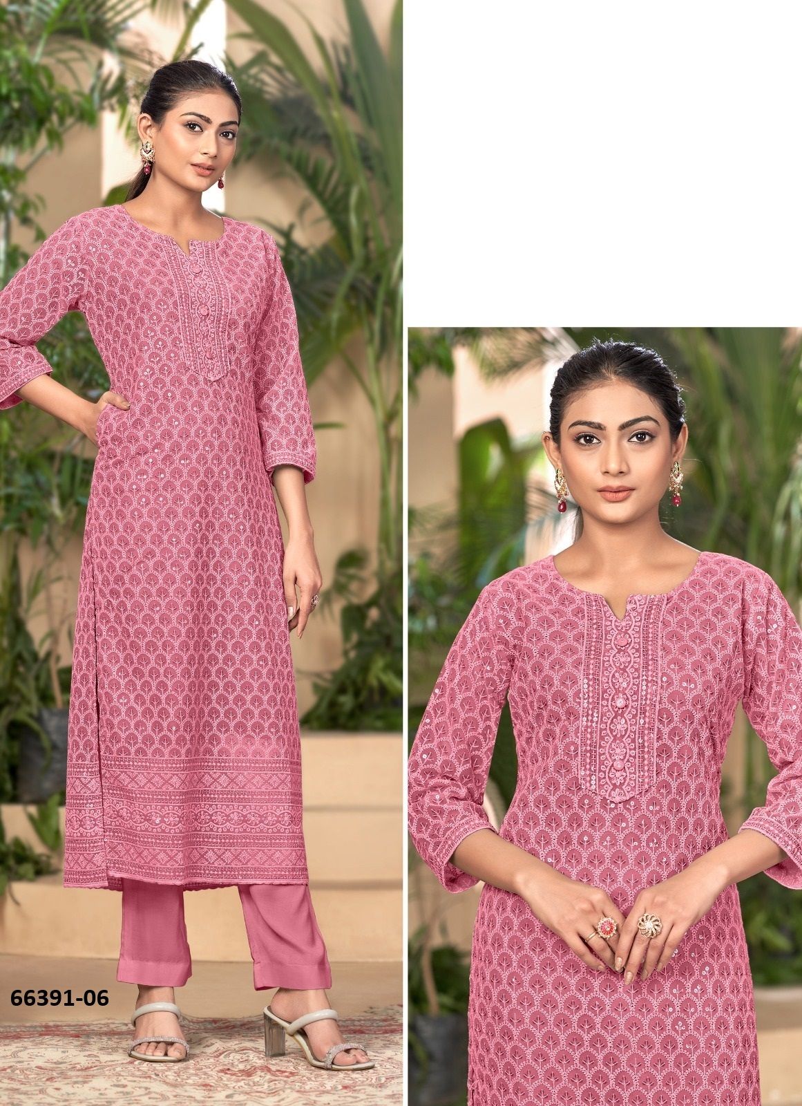 KIARA - Catalog # 66391 (Set of 3 SIZE-SETS [Readymade Women's Kurtis / Tops])