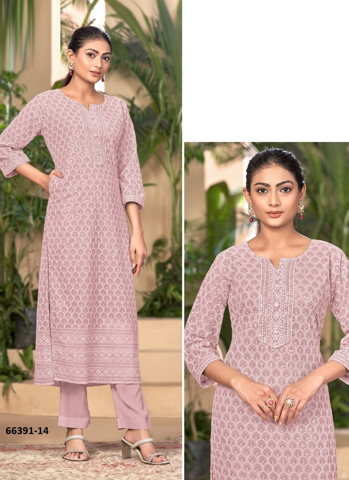 KIARA - Catalog # 66391 (Set of 3 SIZE-SETS [Readymade Women's Kurtis / Tops])