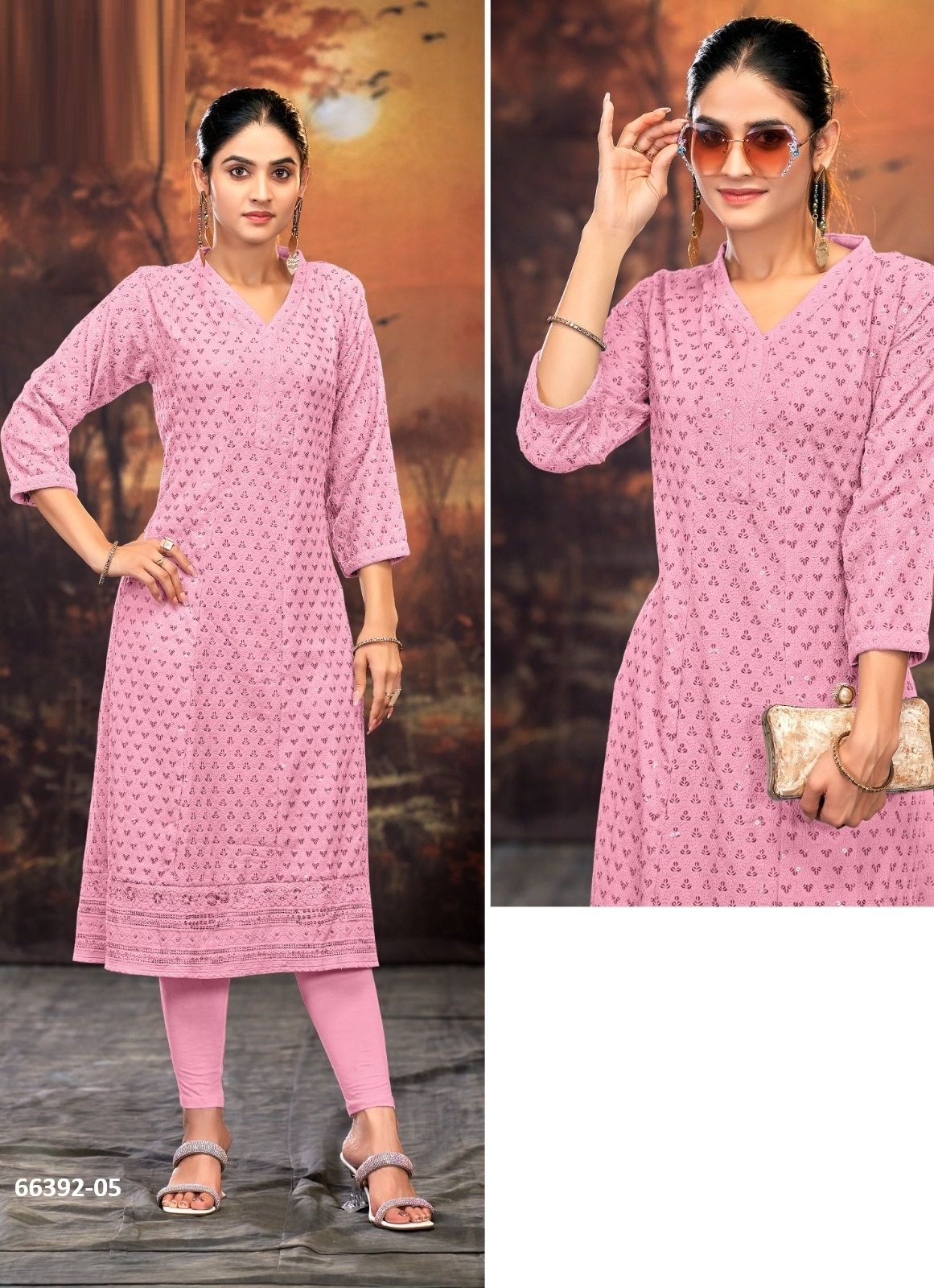 KRIDHA - Catalog # 66392 (Set of 3 SIZE-SETS [Readymade Women's Kurtis / Tops])