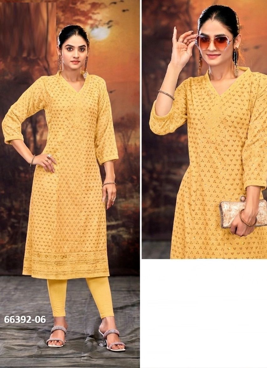KRIDHA - Catalog # 66392 (Set of 3 SIZE-SETS [Readymade Women's Kurtis / Tops])