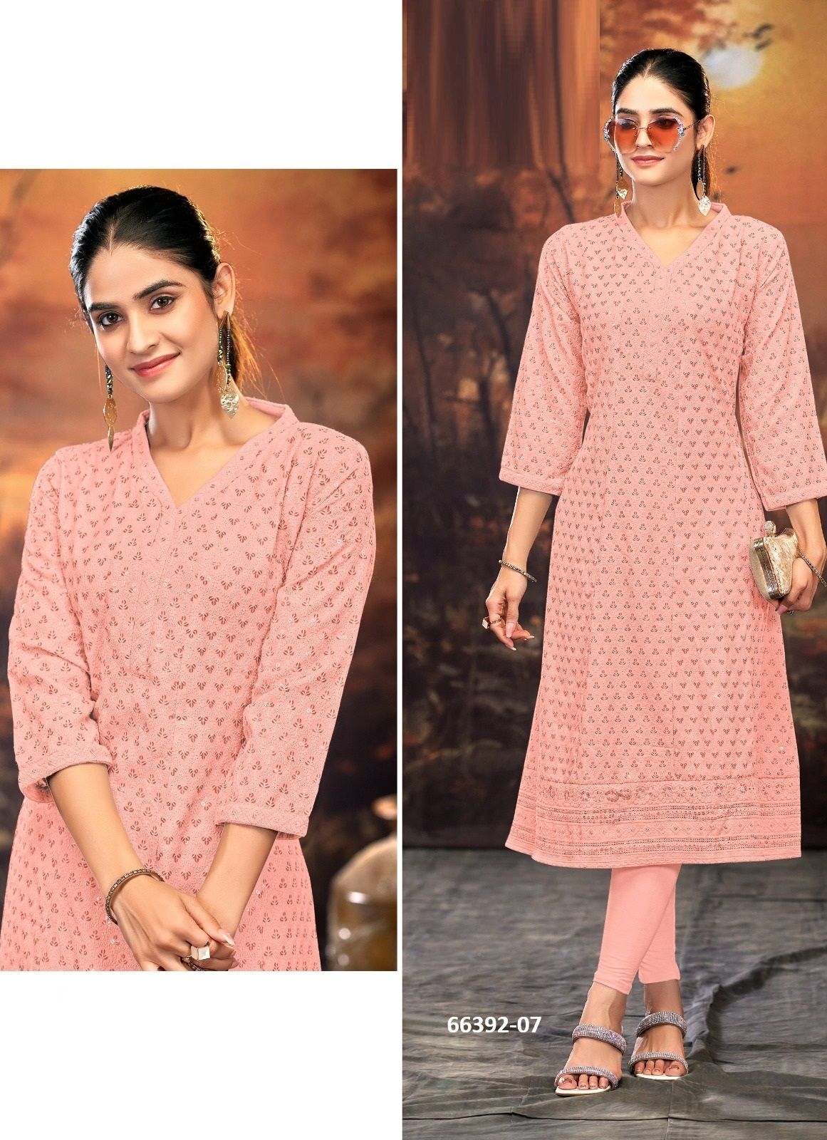 KRIDHA - Catalog # 66392 (Set of 3 SIZE-SETS [Readymade Women's Kurtis / Tops])