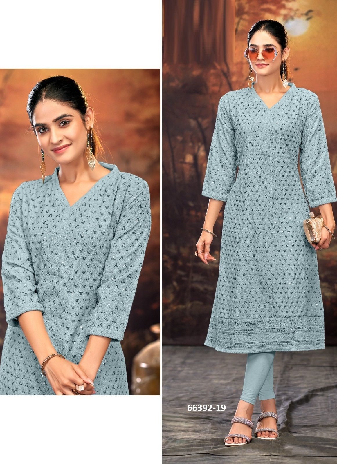 KRIDHA - Catalog # 66392 (Set of 3 SIZE-SETS [Readymade Women's Kurtis / Tops])