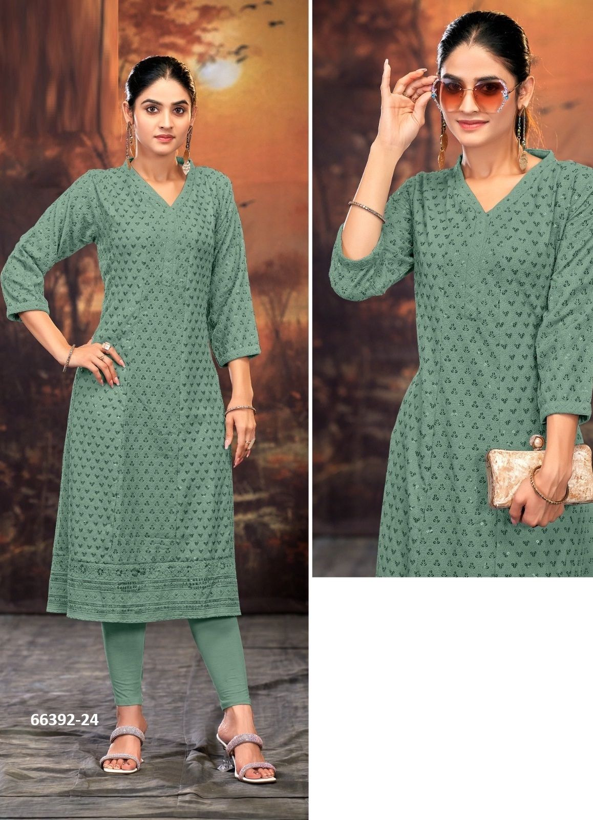 KRIDHA - Catalog # 66392 (Set of 3 SIZE-SETS [Readymade Women's Kurtis / Tops])