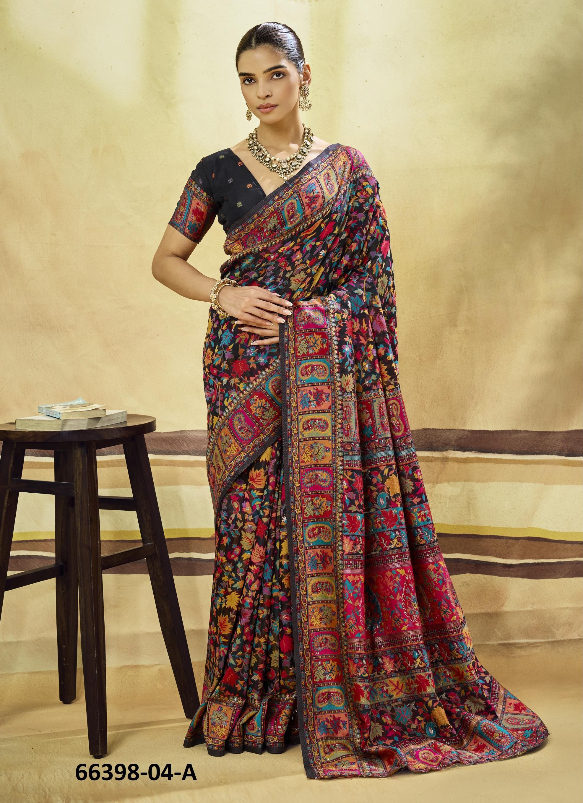 KASHMIRI 4 - Catalog # 66398 (Set of 4 Sarees) KASHMIRI 4 - Catalog # 66398 (Set of 4 Sarees)