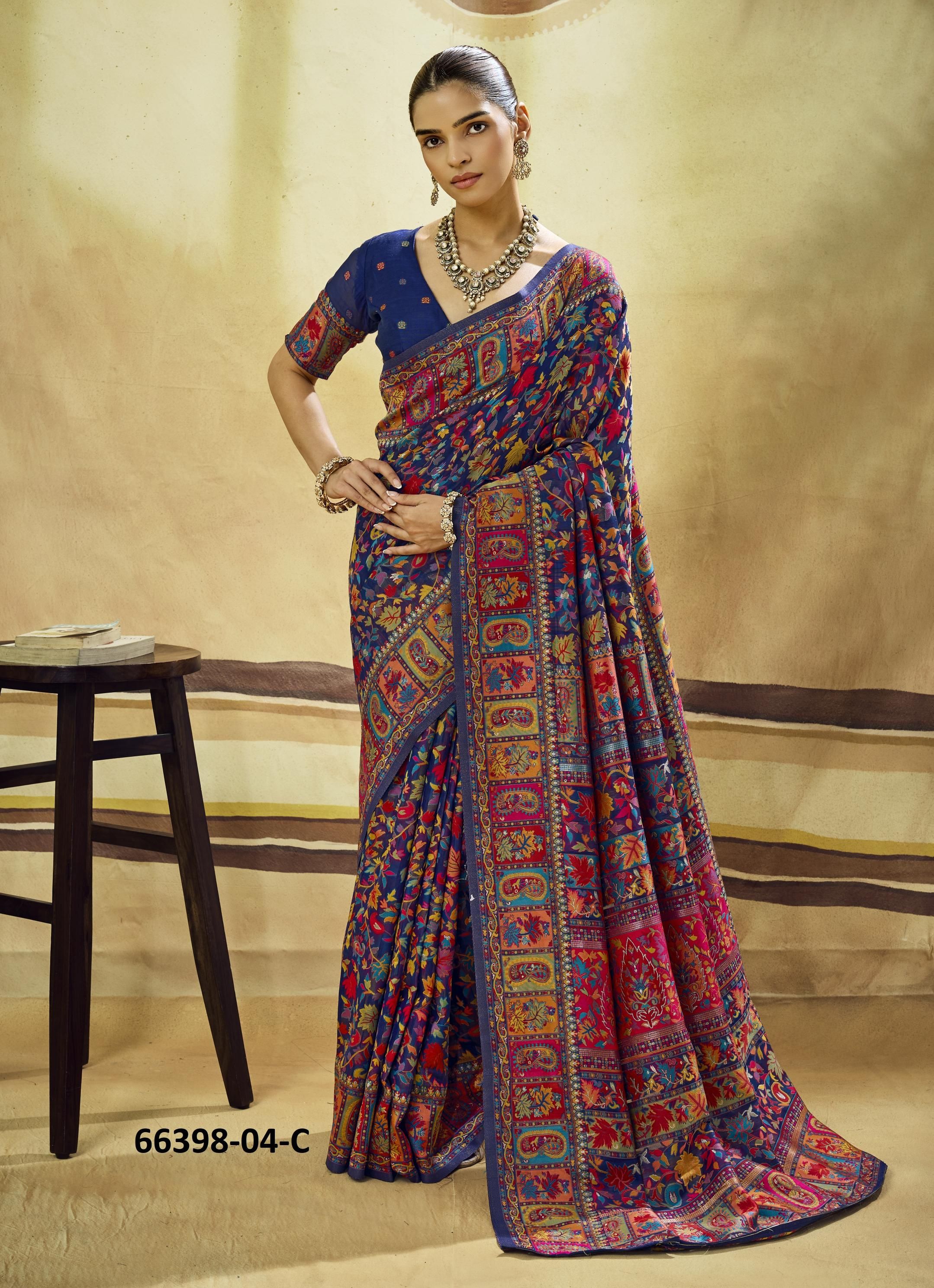 KASHMIRI 4 - Catalog # 66398 (Set of 4 Sarees) KASHMIRI 4 - Catalog # 66398 (Set of 4 Sarees)