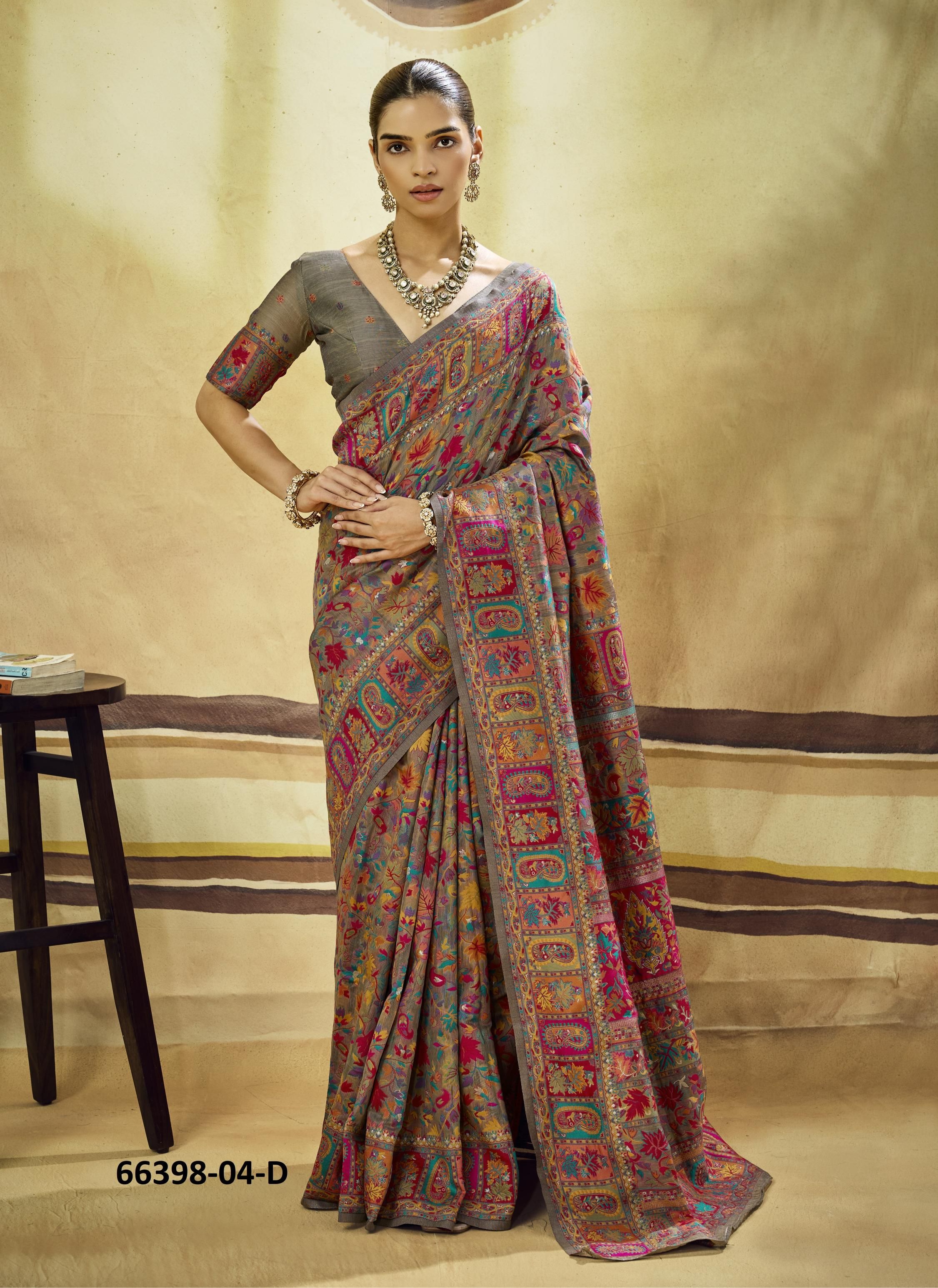 KASHMIRI 4 - Catalog # 66398 (Set of 4 Sarees) KASHMIRI 4 - Catalog # 66398 (Set of 4 Sarees)
