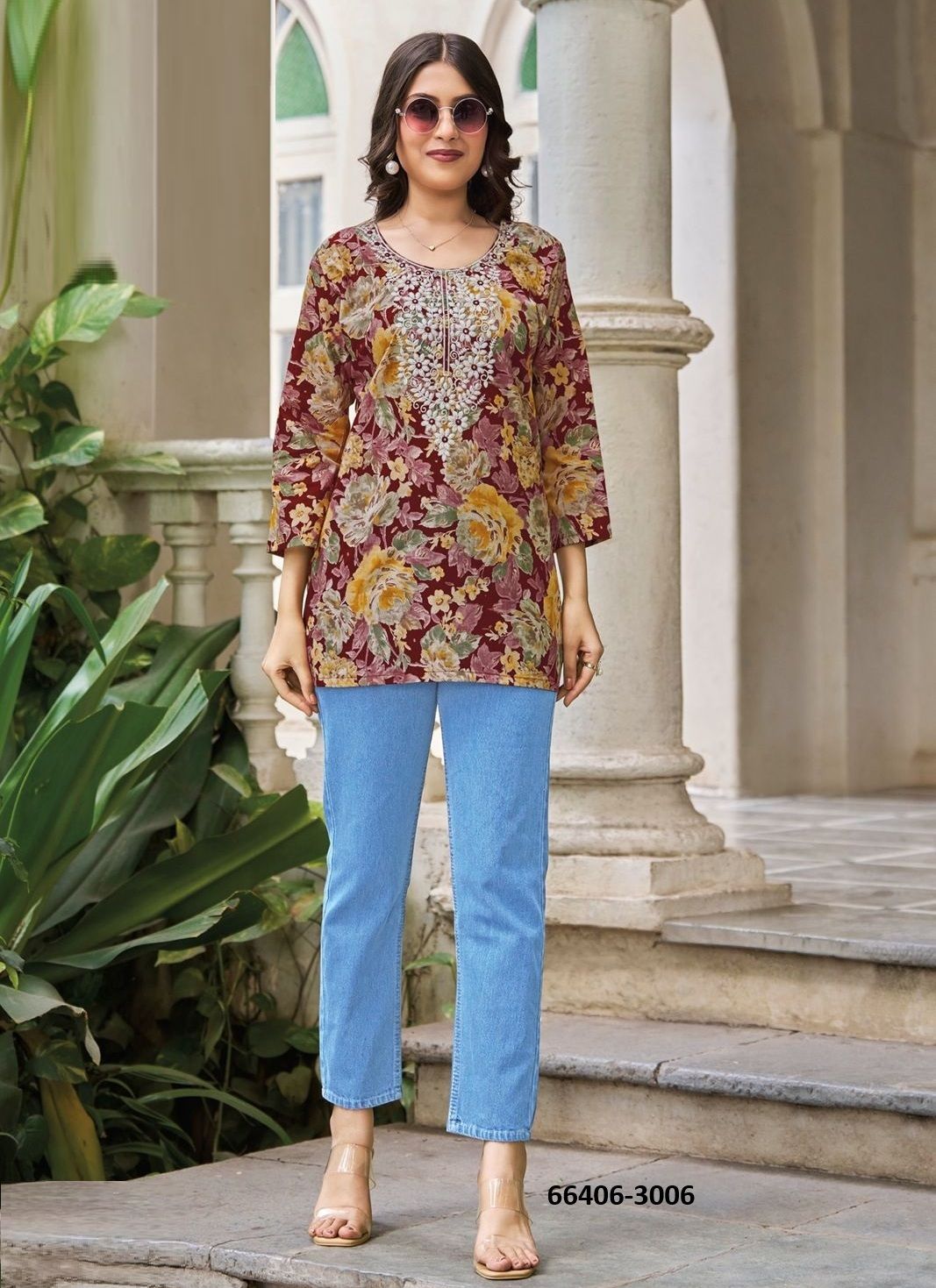 SUMMER SHINE 3 - Catalog # 66406 (Set of 8 Readymade Women's Kurtis / Tops) SUMMER SHINE 3 - Catalog # 66406 (Set of 8 Readymade Women's Kurtis / Tops)
