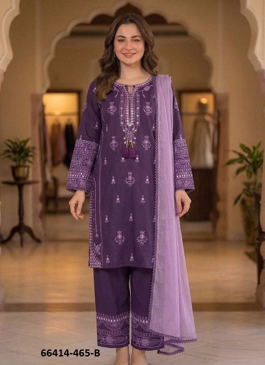 SERIES 465 - Catalog # 66414 (Set of 3 Readymade Salwar Suits) SERIES 465 - Catalog # 66414 (Set of 3 Readymade Salwar Suits)