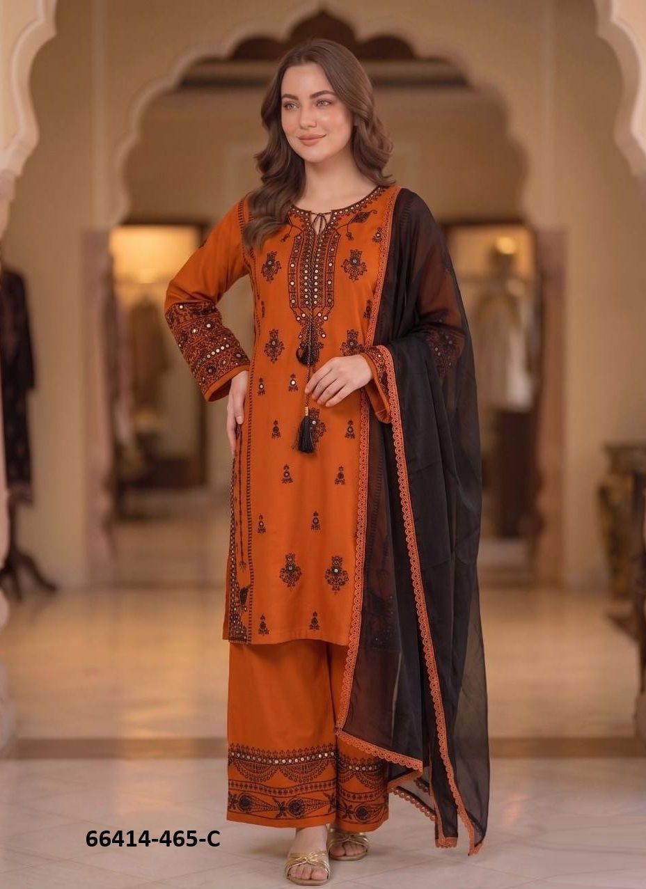 SERIES 465 - Catalog # 66414 (Set of 3 Readymade Salwar Suits) SERIES 465 - Catalog # 66414 (Set of 3 Readymade Salwar Suits)