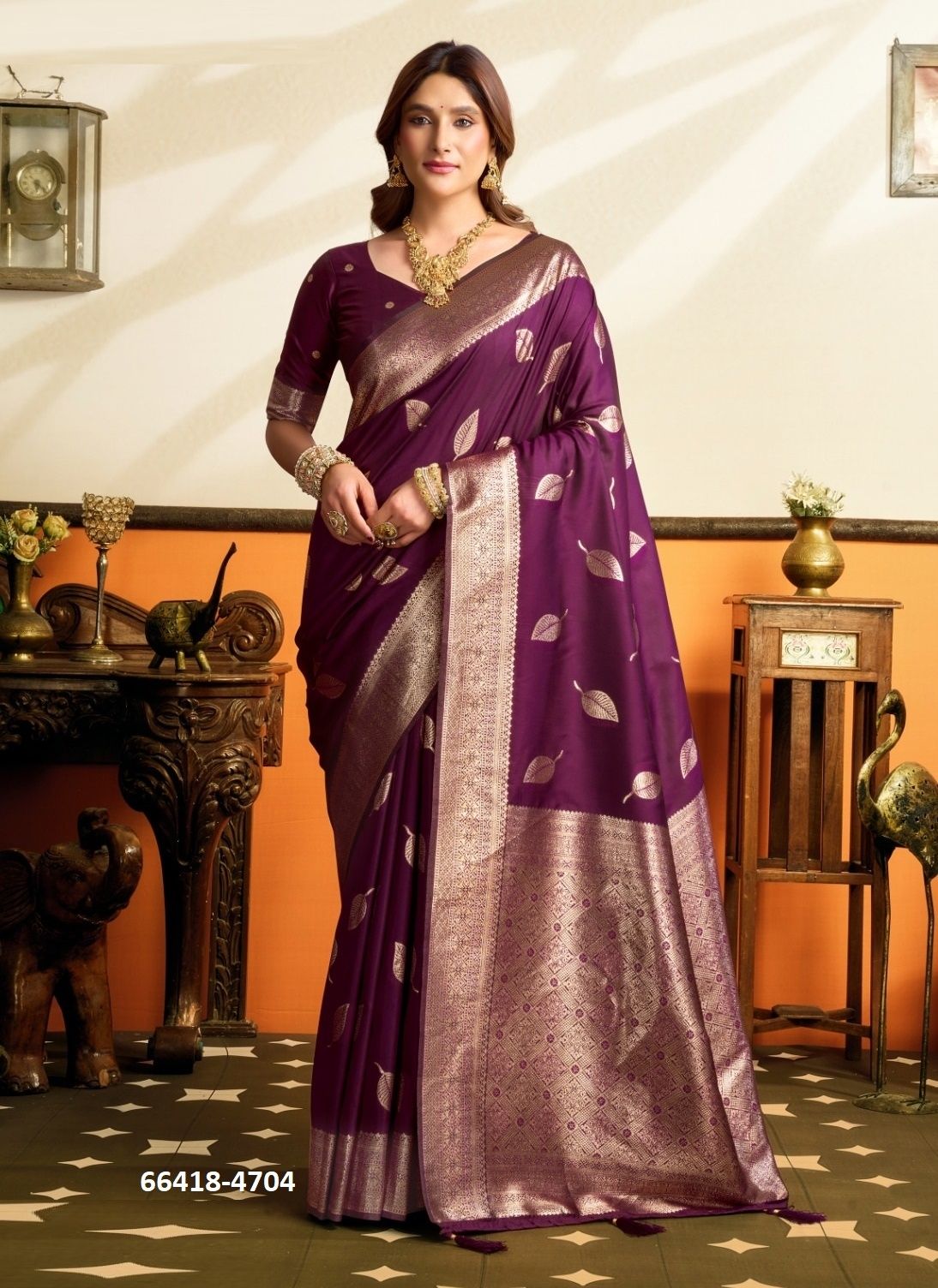 SAROJ - Catalog # 66418 (Set of 5 Sarees)