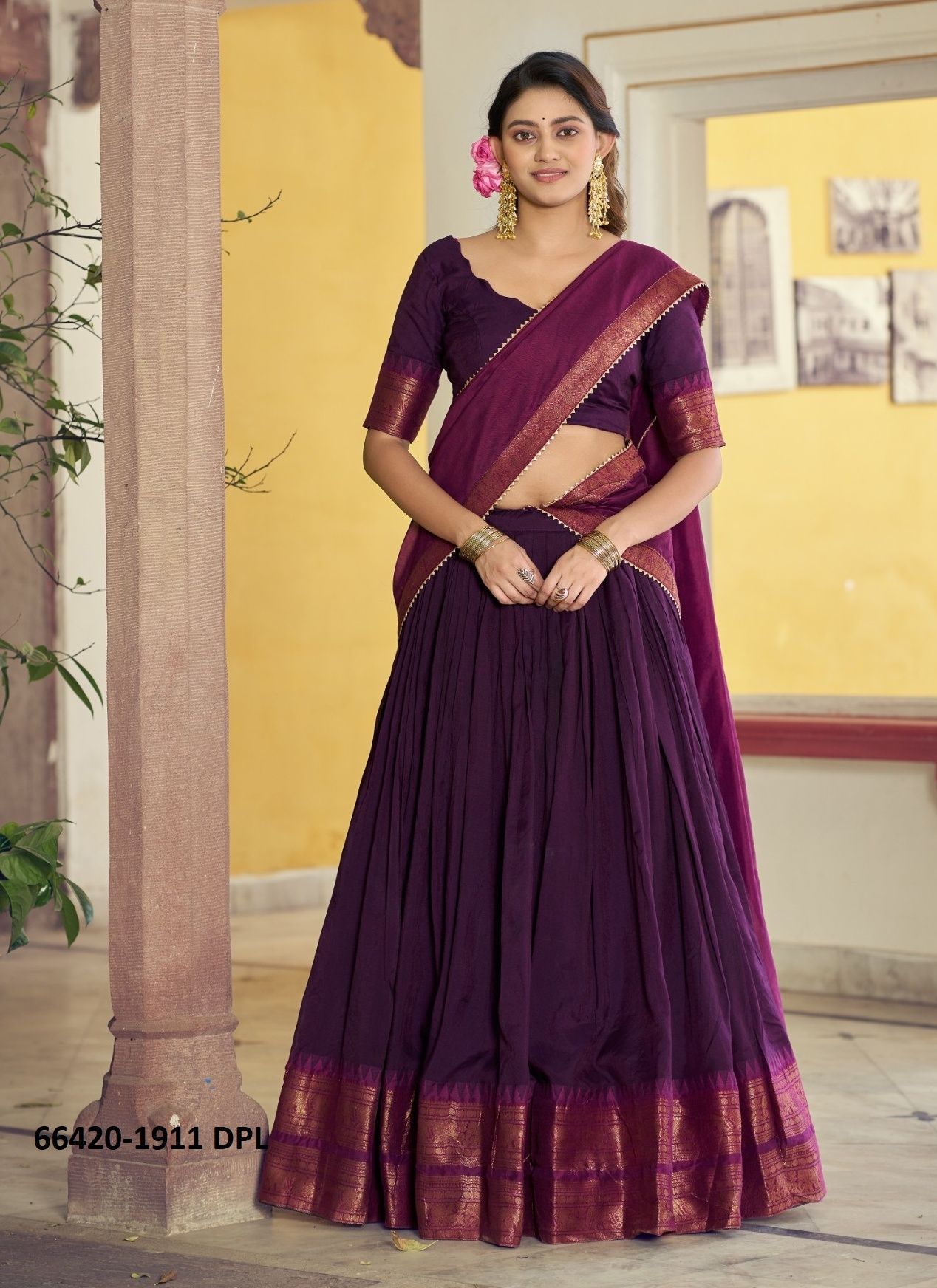 SERIES 1911 - Catalog # 66420 (Set of 4 Semi-Stitched Lehengas)