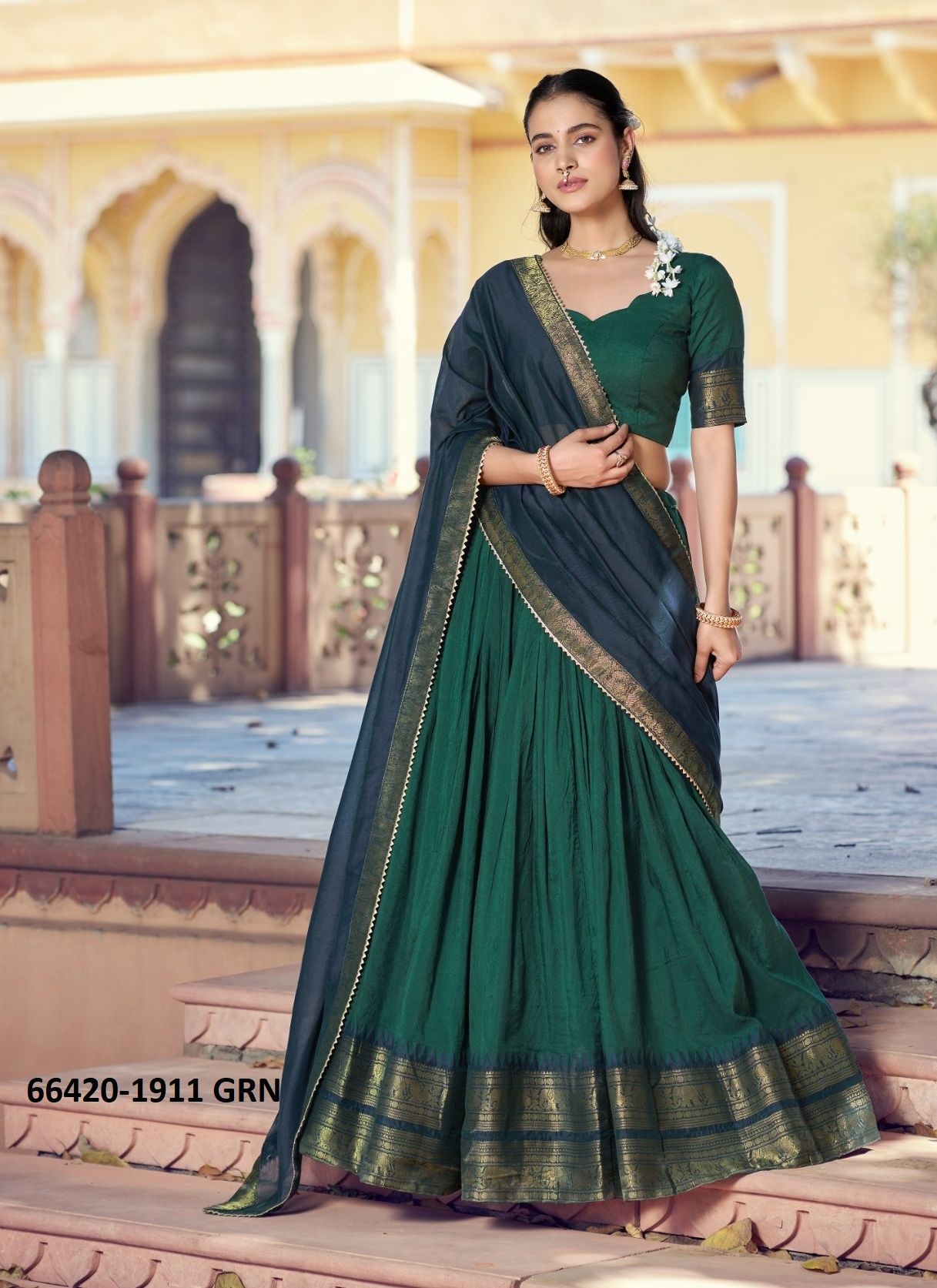 SERIES 1911 - Catalog # 66420 (Set of 4 Semi-Stitched Lehengas)