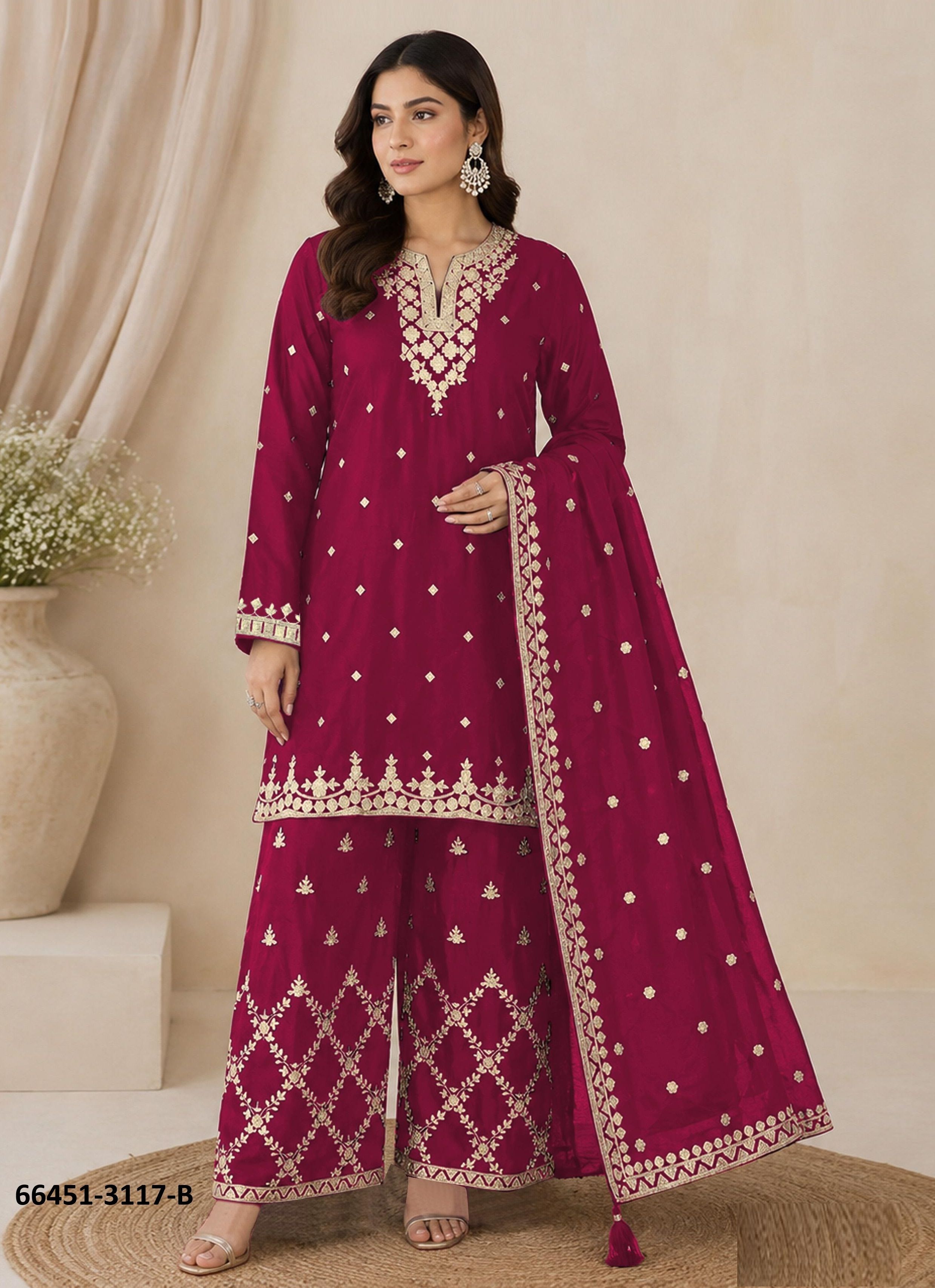 SERIES 3117 - Catalog # 66451 (Set of 4 Semi-Stitched / Un-Stitched Suits) SERIES 3117 - Catalog # 66451 (Set of 4 Semi-Stitched / Un-Stitched Suits)