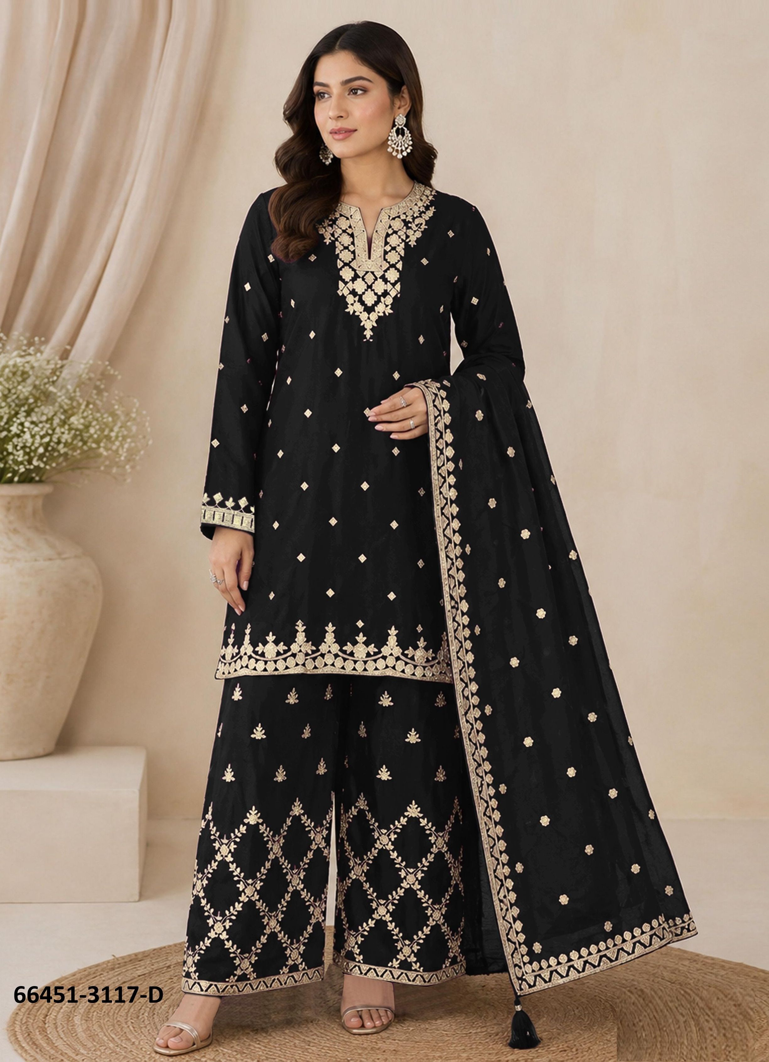 SERIES 3117 - Catalog # 66451 (Set of 4 Semi-Stitched / Un-Stitched Suits) SERIES 3117 - Catalog # 66451 (Set of 4 Semi-Stitched / Un-Stitched Suits)