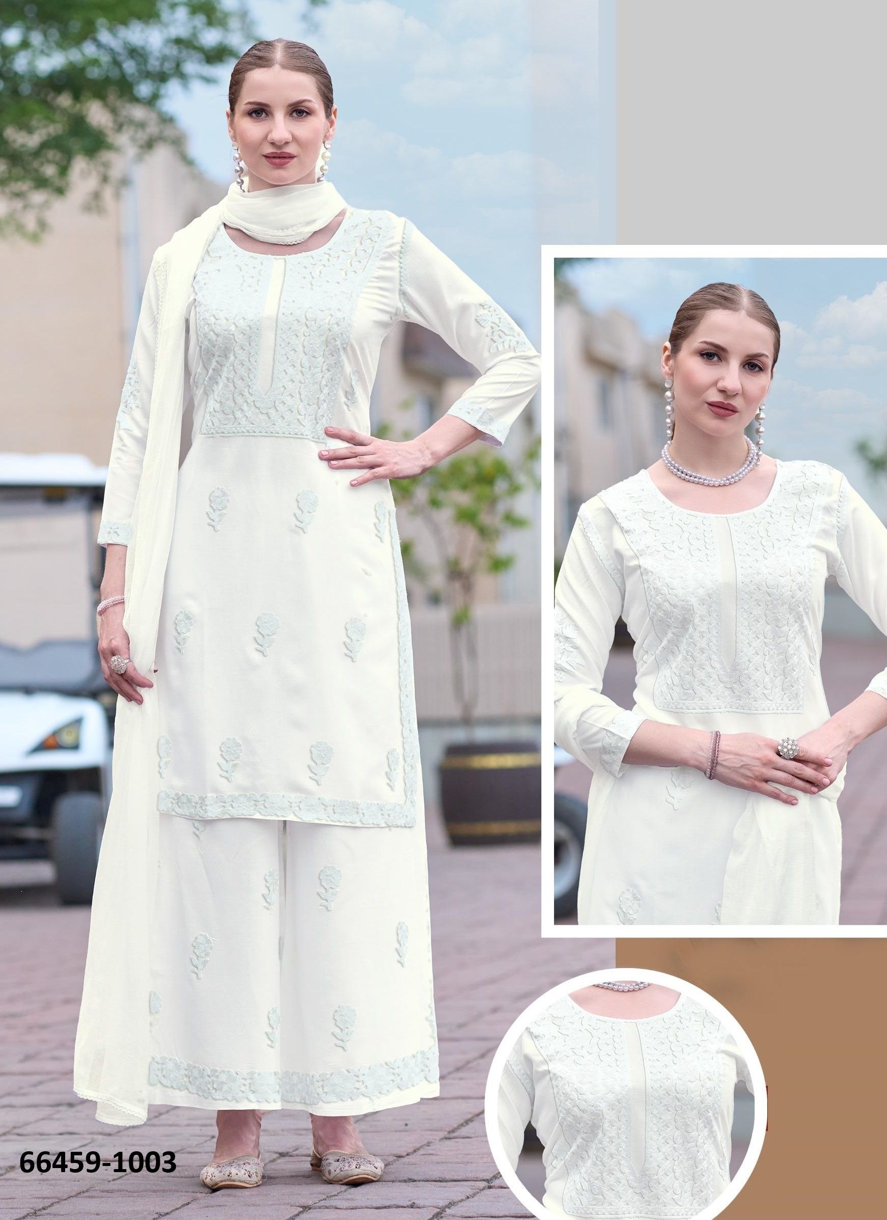 SNOW WHITE 5 - Catalog # 66459 (Set of 6 SIZE-SETS [Readymade Salwar Suits])