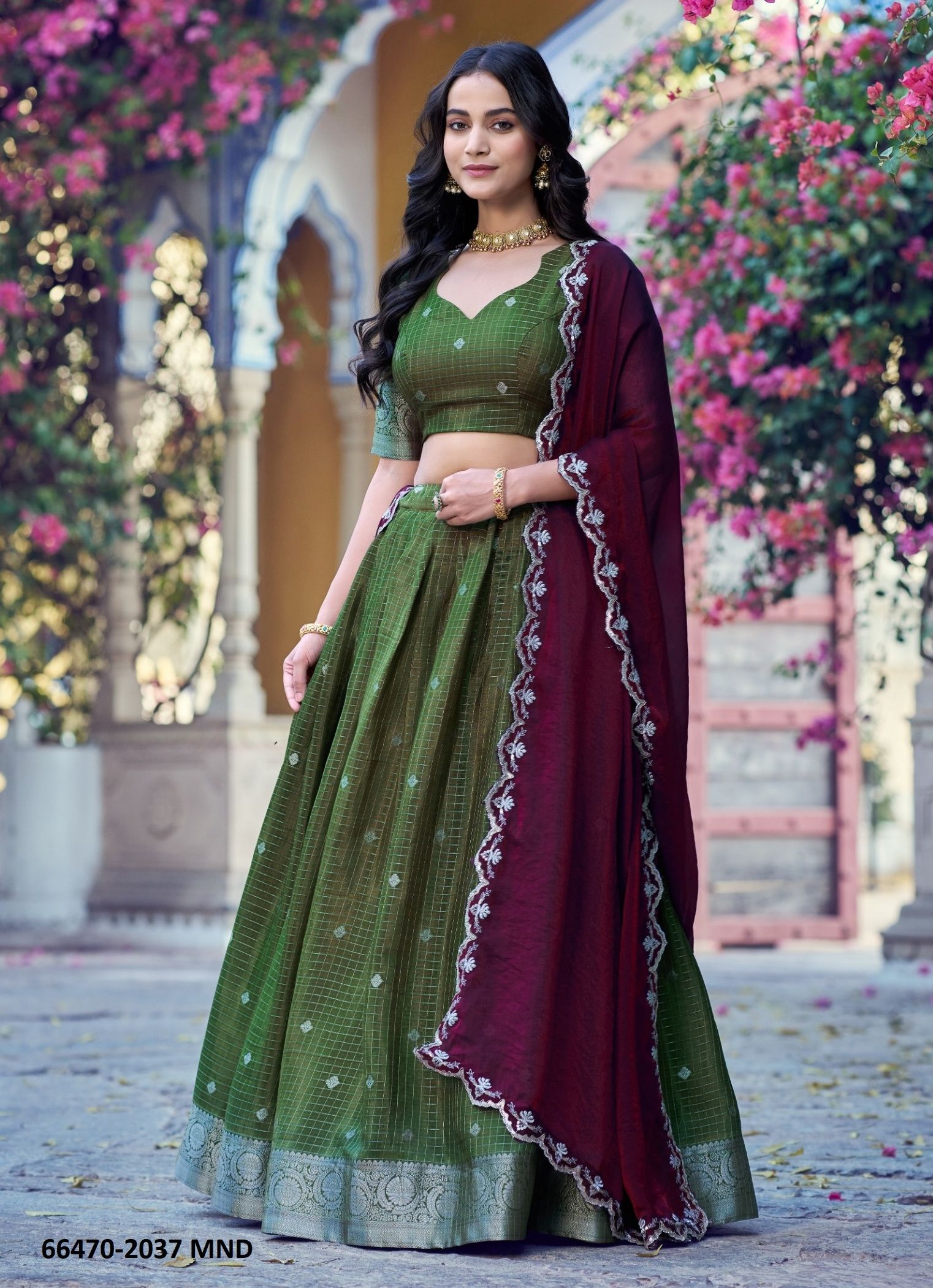SHREEVANI 2037 - Catalog # 66470 (Set of 4 Semi-Stitched Lehengas)