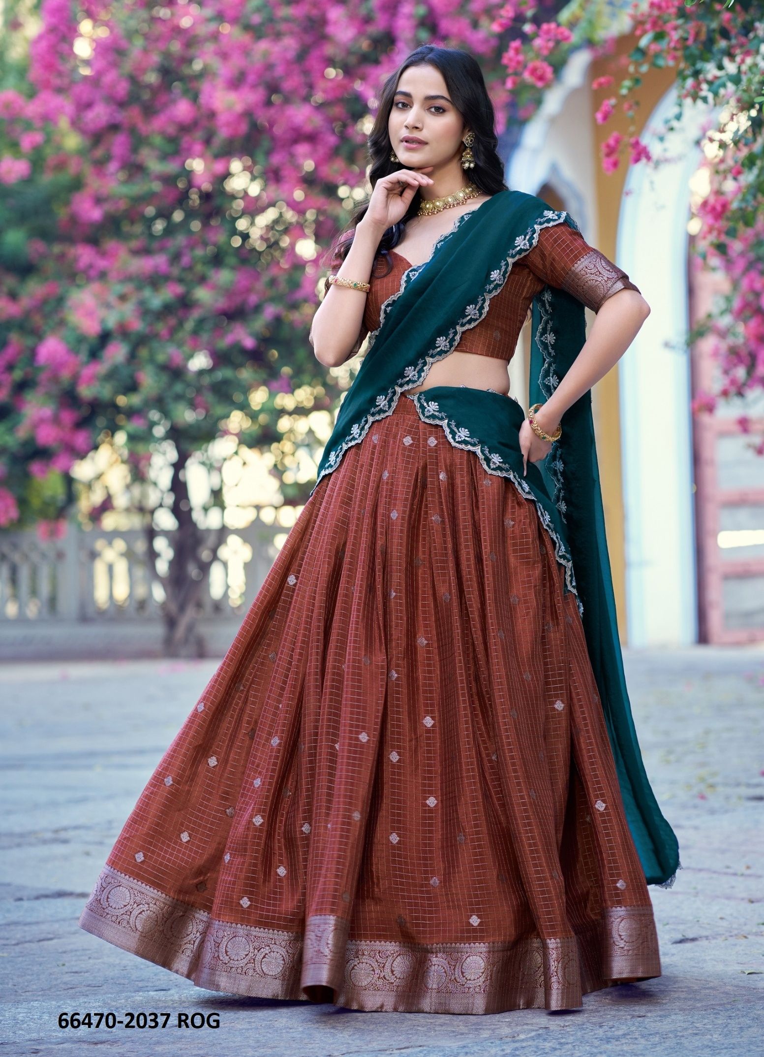 SHREEVANI 2037 - Catalog # 66470 (Set of 4 Semi-Stitched Lehengas)