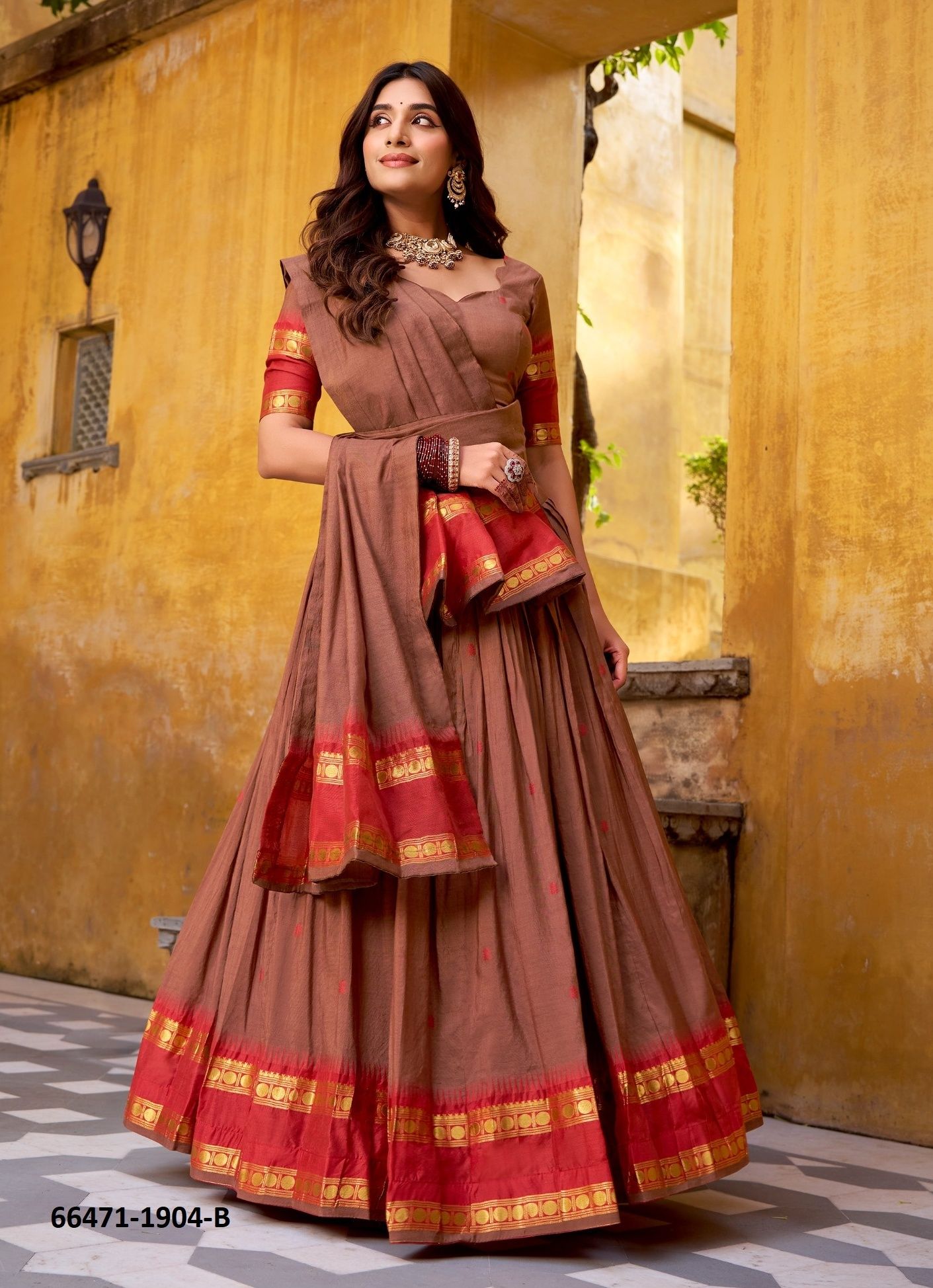 SERIES 1904 - Catalog # 66471 (Set of 5 Semi-Stitched Lehengas)