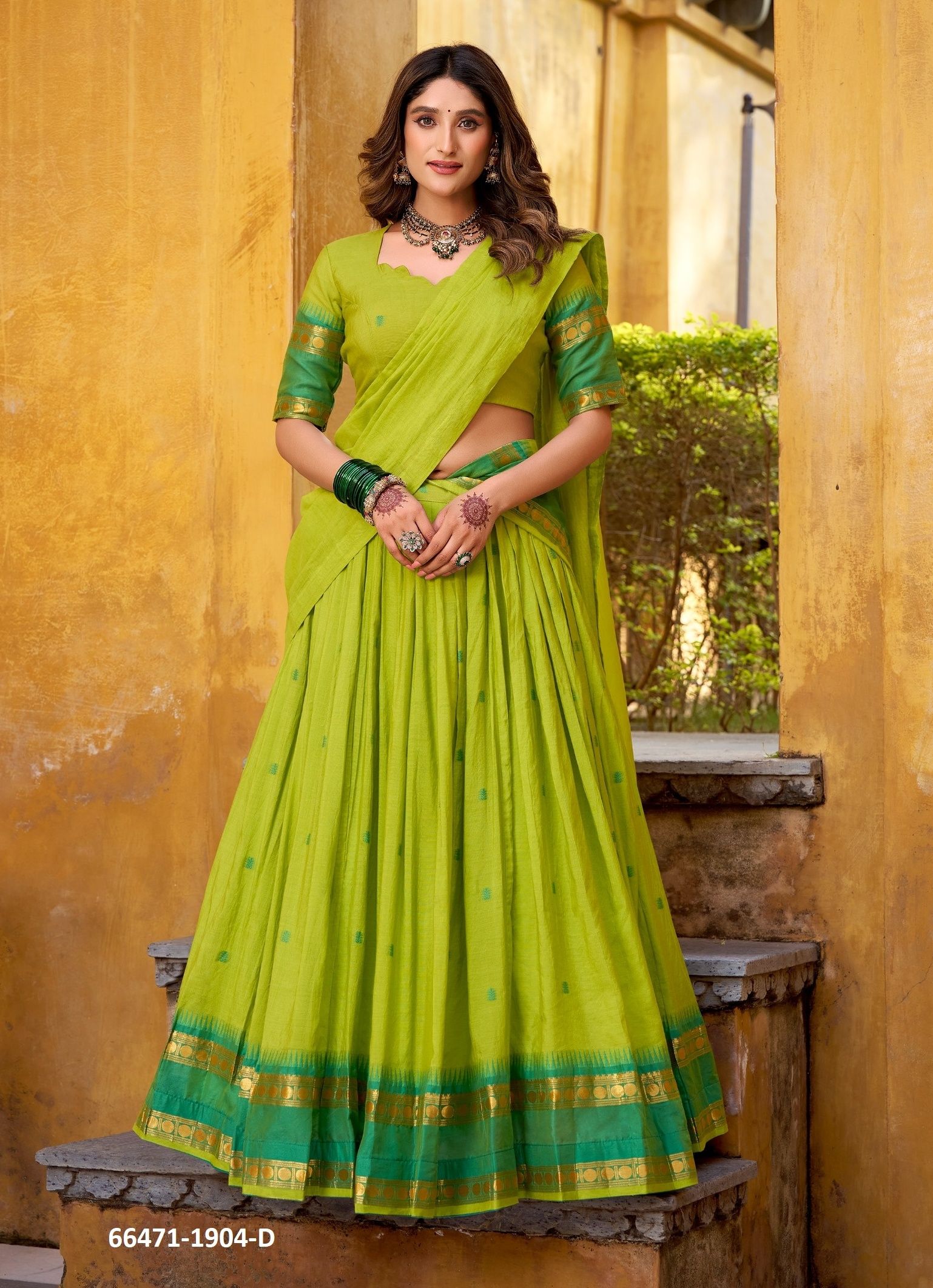 SERIES 1904 - Catalog # 66471 (Set of 5 Semi-Stitched Lehengas)