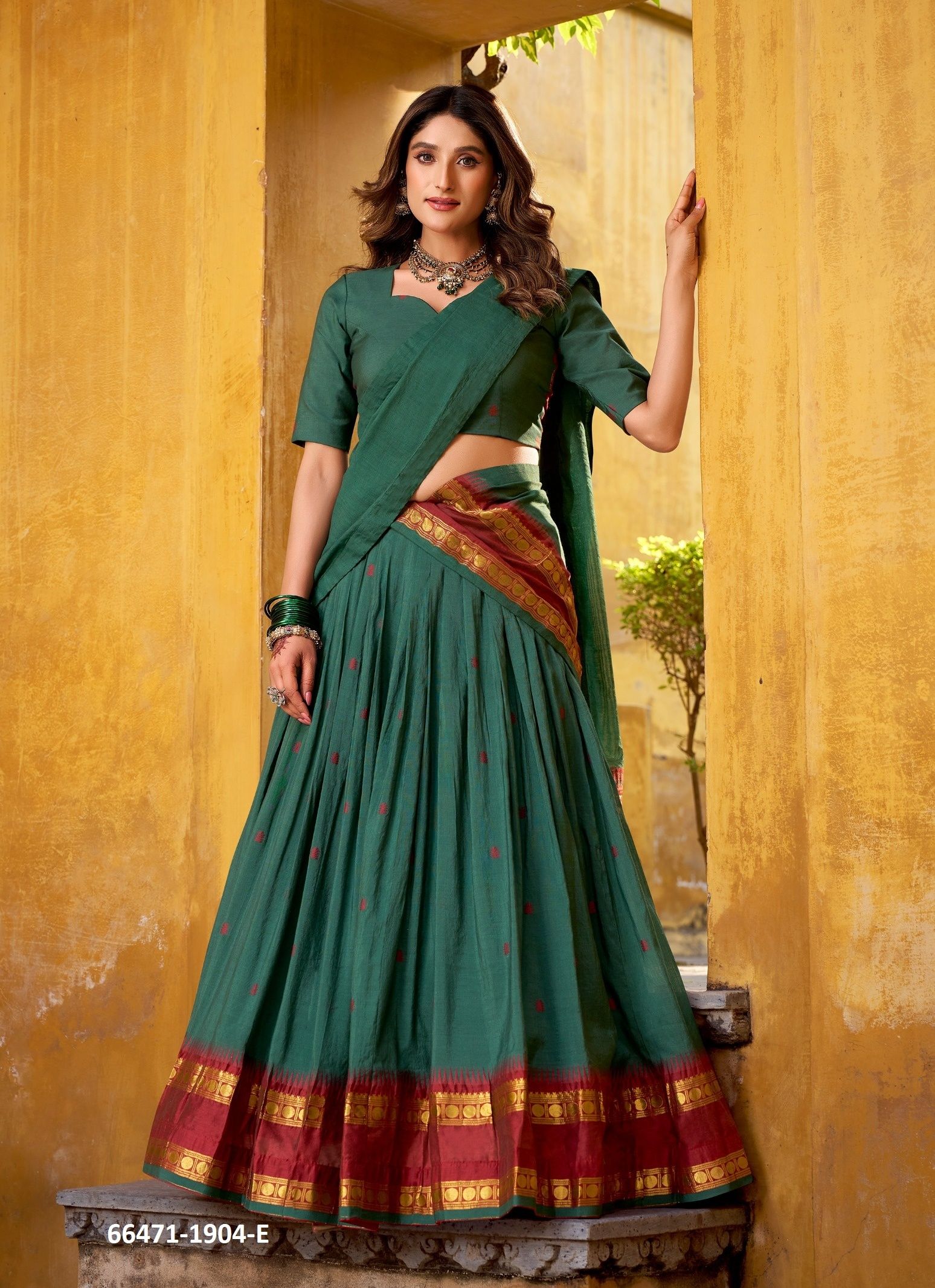 SERIES 1904 - Catalog # 66471 (Set of 5 Semi-Stitched Lehengas)